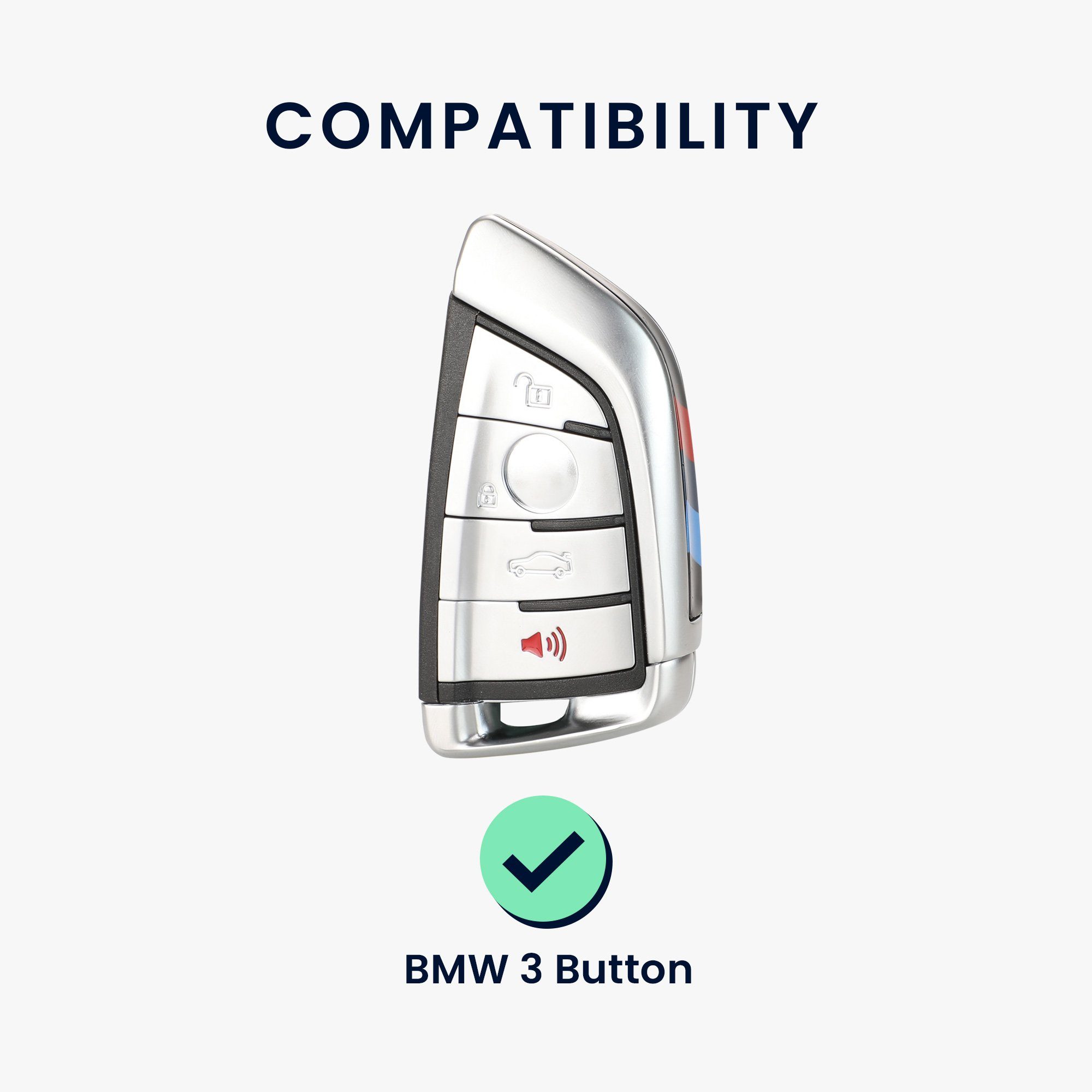 Autoschlüssel, kwmobile Schlüsselhülle Hülle Cover für Smart TPU 3-Tasten Key Schlüsseltasche BMW Autoschlüssel