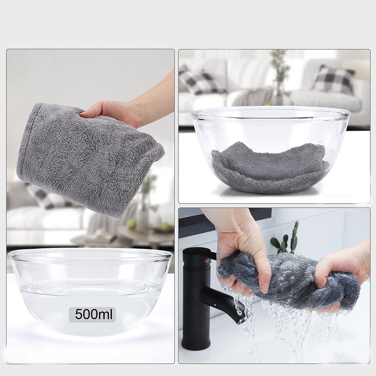 Haartuch Handtücher Handtuch Jormftte Knopfdesign Turban,Mikrofaser-Haartrocknung mit
