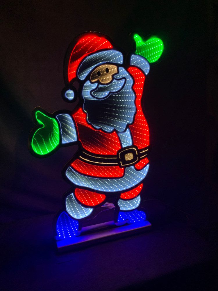 F-H-S International LED-Leuchtmittel LED Weihnachtsmann mit Infinity Effek 60cm