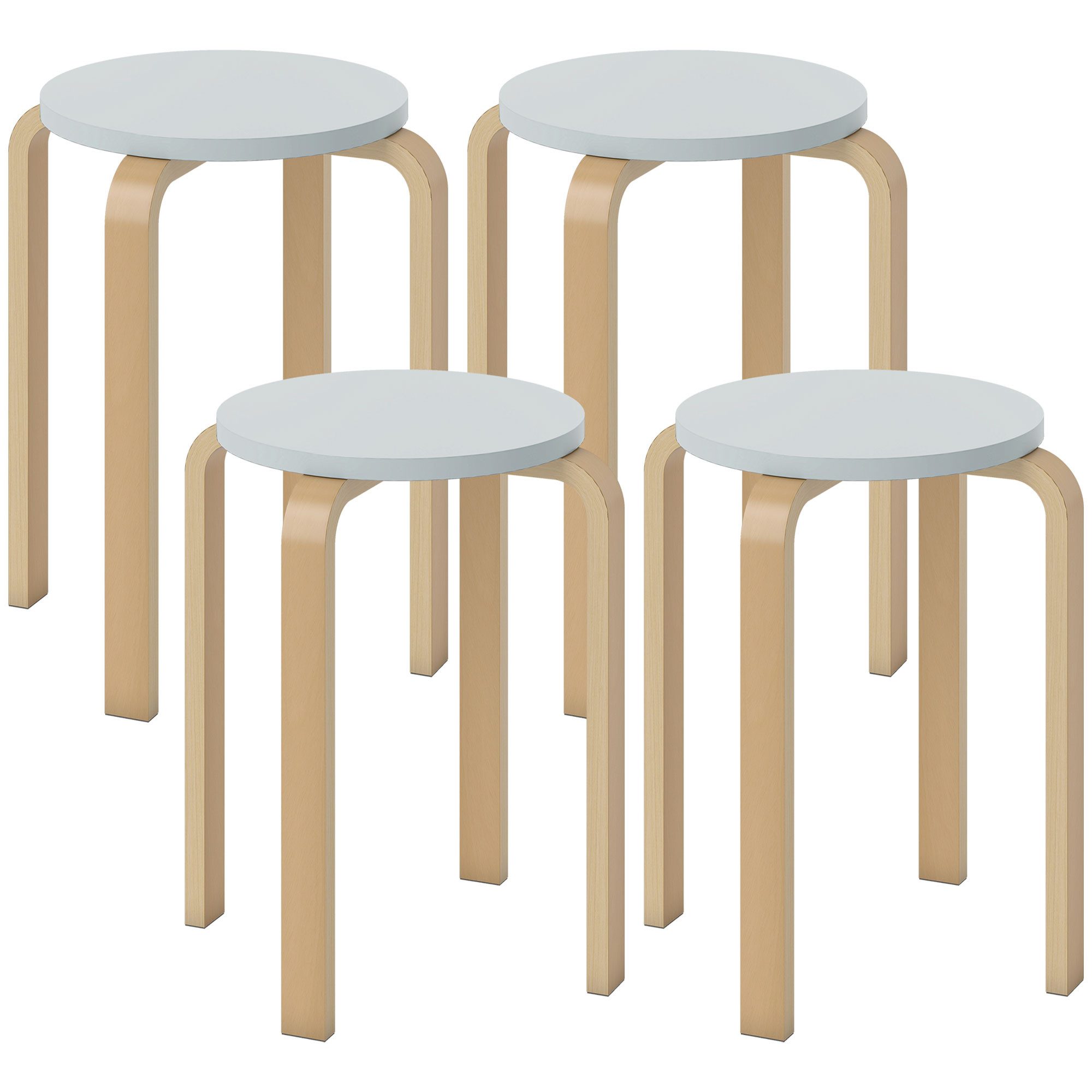 HOMCOM Hocker (Runde Kleiner Hocker, 4 St., Stapelbar Esszimmerhocker), für günstig online kaufen