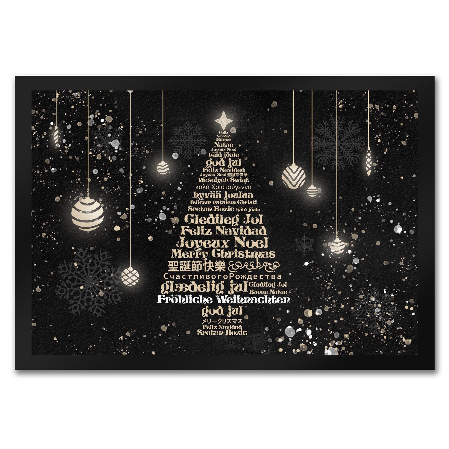 speecheese Fußmatte Fröhliche Weihnachten in verschiedenen Sprachen Fußmatt günstig online kaufen