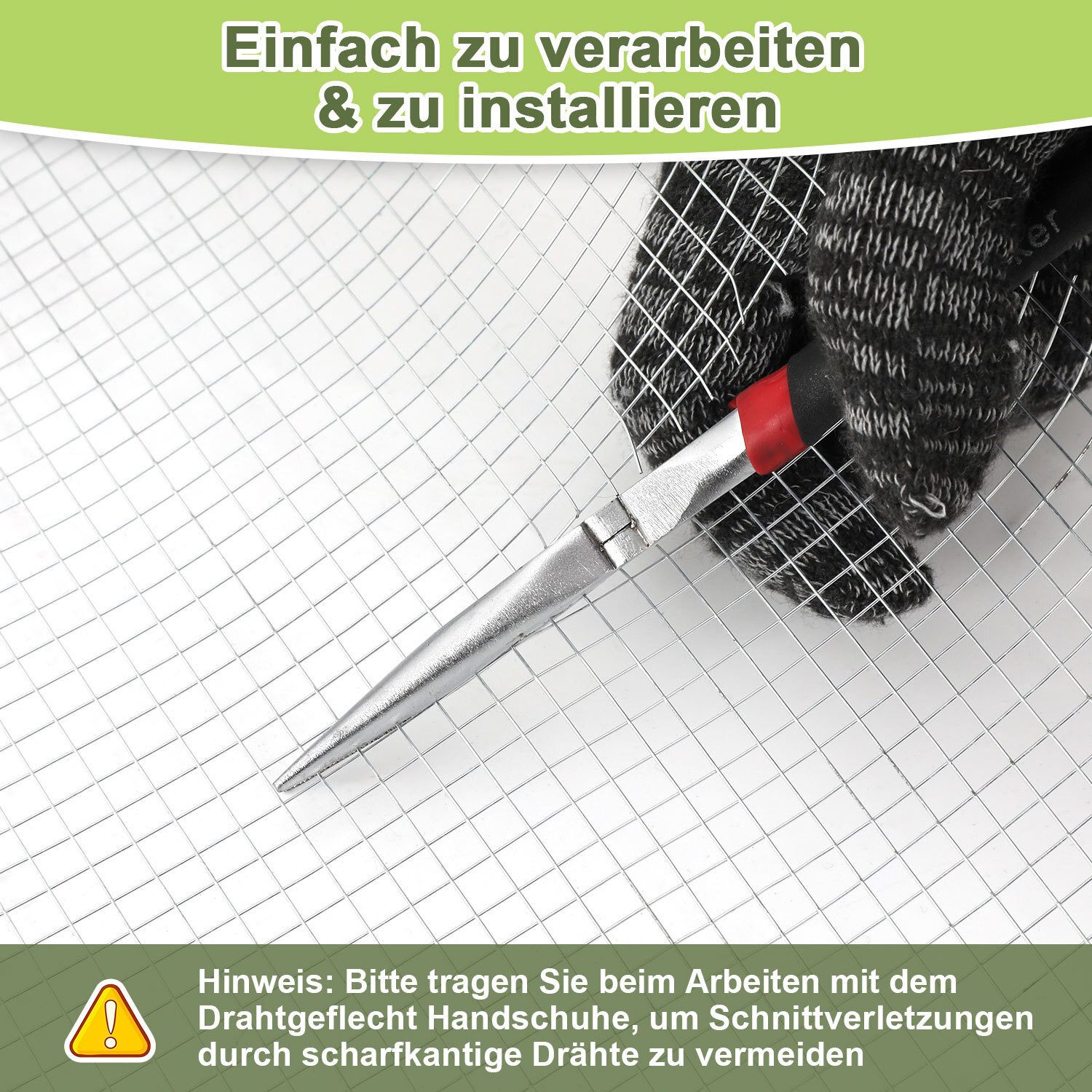 Clanmacy Volierendraht Volierendraht Drahtgitter 50 cm x 5 m verzinkt Maschendraht Drahtzaun