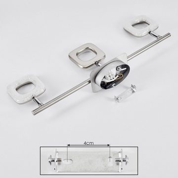 hofstein Deckenleuchte »Chiavelli« Deckenlampe, Metall/Kunststoff, Nickel-matt/Chromfarben, 3000 Kelvin, Leuchte, verstellbare Schirme, 12 Watt (3xLED 4 Watt), 1050 Lumen,Weiß