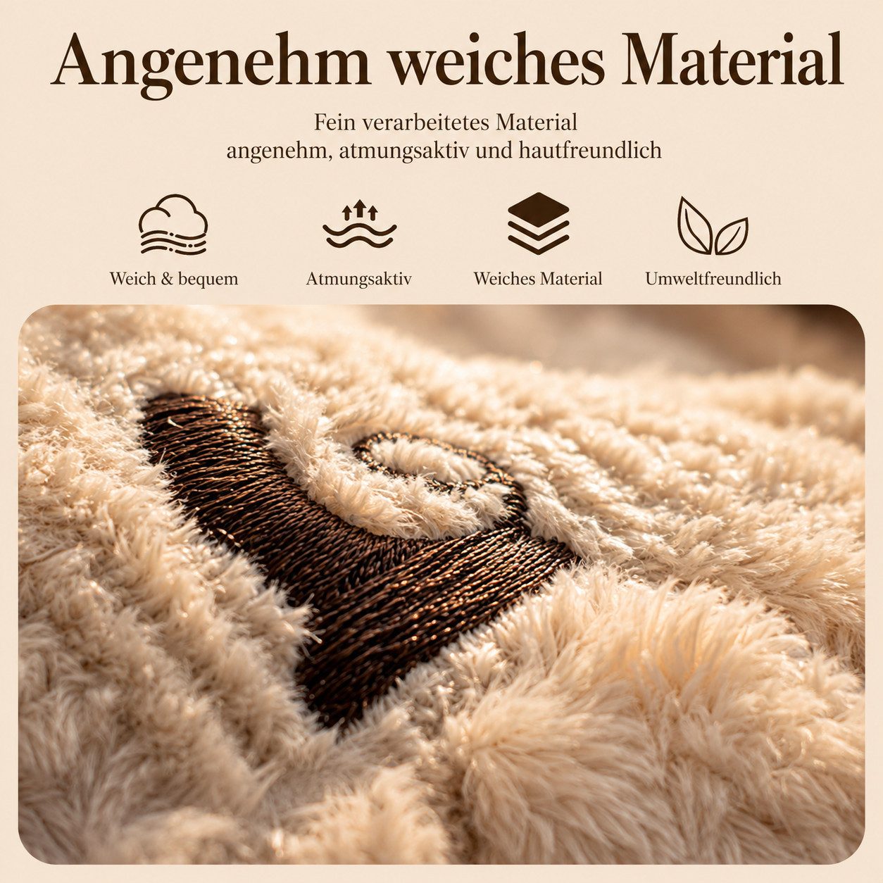 JASLIFE Tischläufer Herbst Kürbis 3D-Plüsch Herbstdeko, 3D-Kürbismotiv, weiche Plüschstickerei, Herbst Tischdeko – Bild 4 von 5