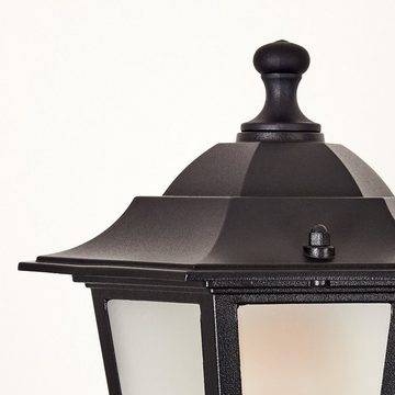 hofstein Außen-Stehlampe Wegeleuchte aus Metall/Milchglas in Schwarz/Weiß, ohne Leuchtmittel, Kandelaber, Gartenbeleuchtung IP44, 2xE27, ohne Leuchtmittel