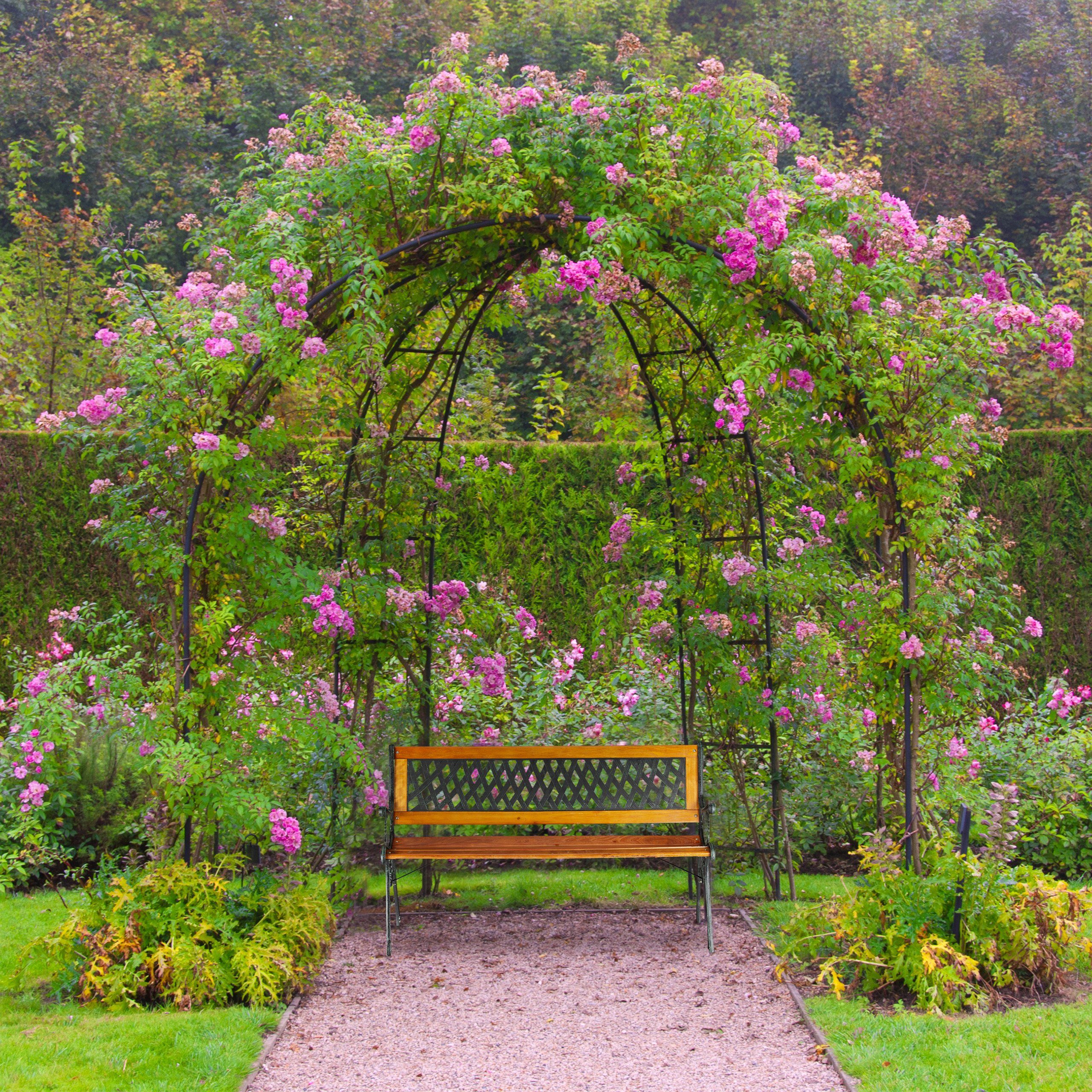 relaxdays Gartenbank Flechtdesig