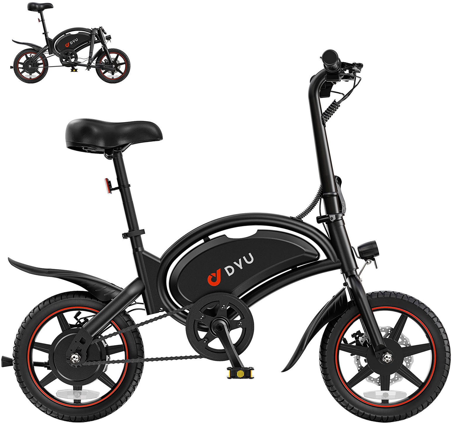 DYU E-Bike Cityrad DYU D3S, Mittelmotor, 360 Wh, (Packung)
