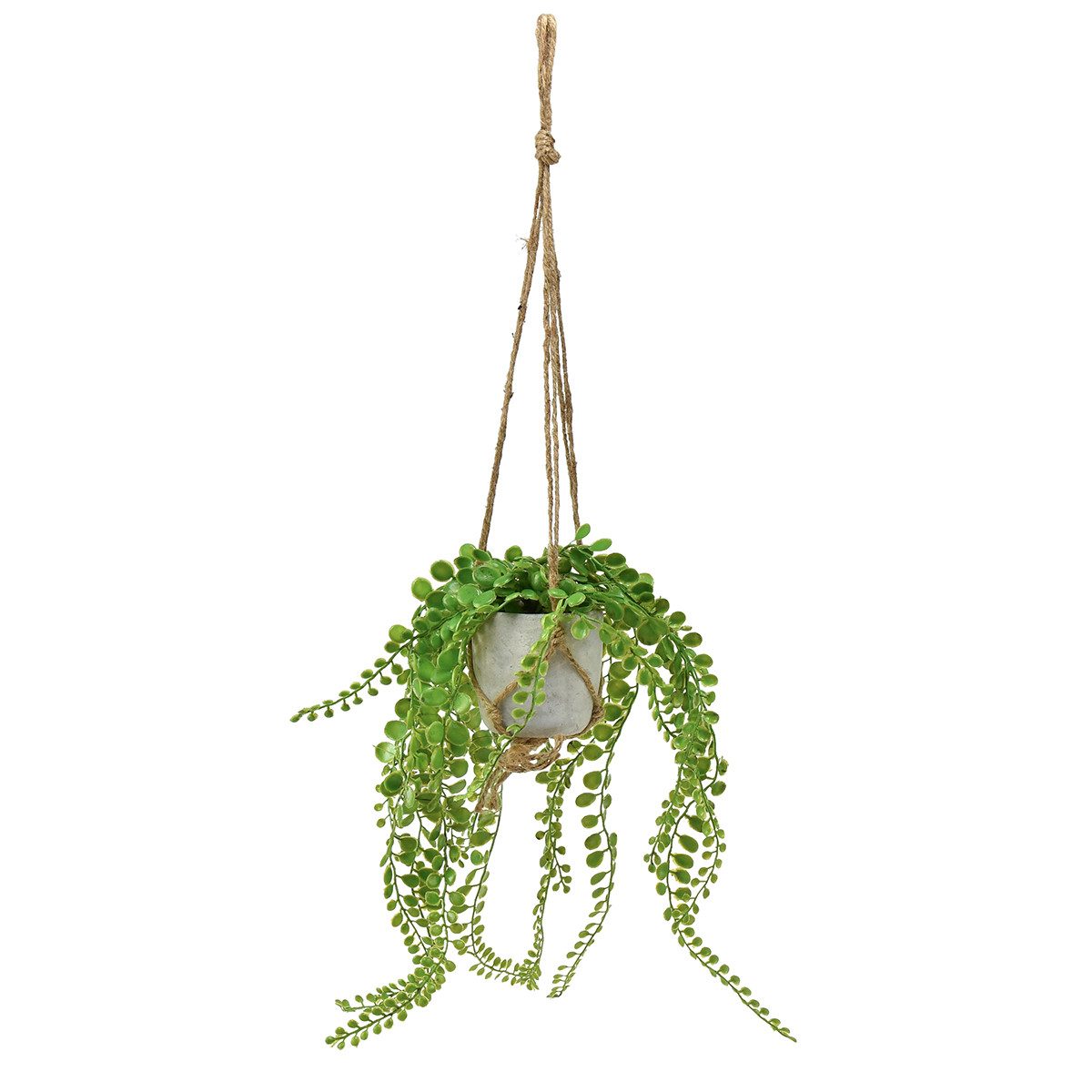 Kunstkaktus Künstliche Sukkulenten Blumenampel Keramik Makramee 46cm, Kaemingk, Höhe 46 cm