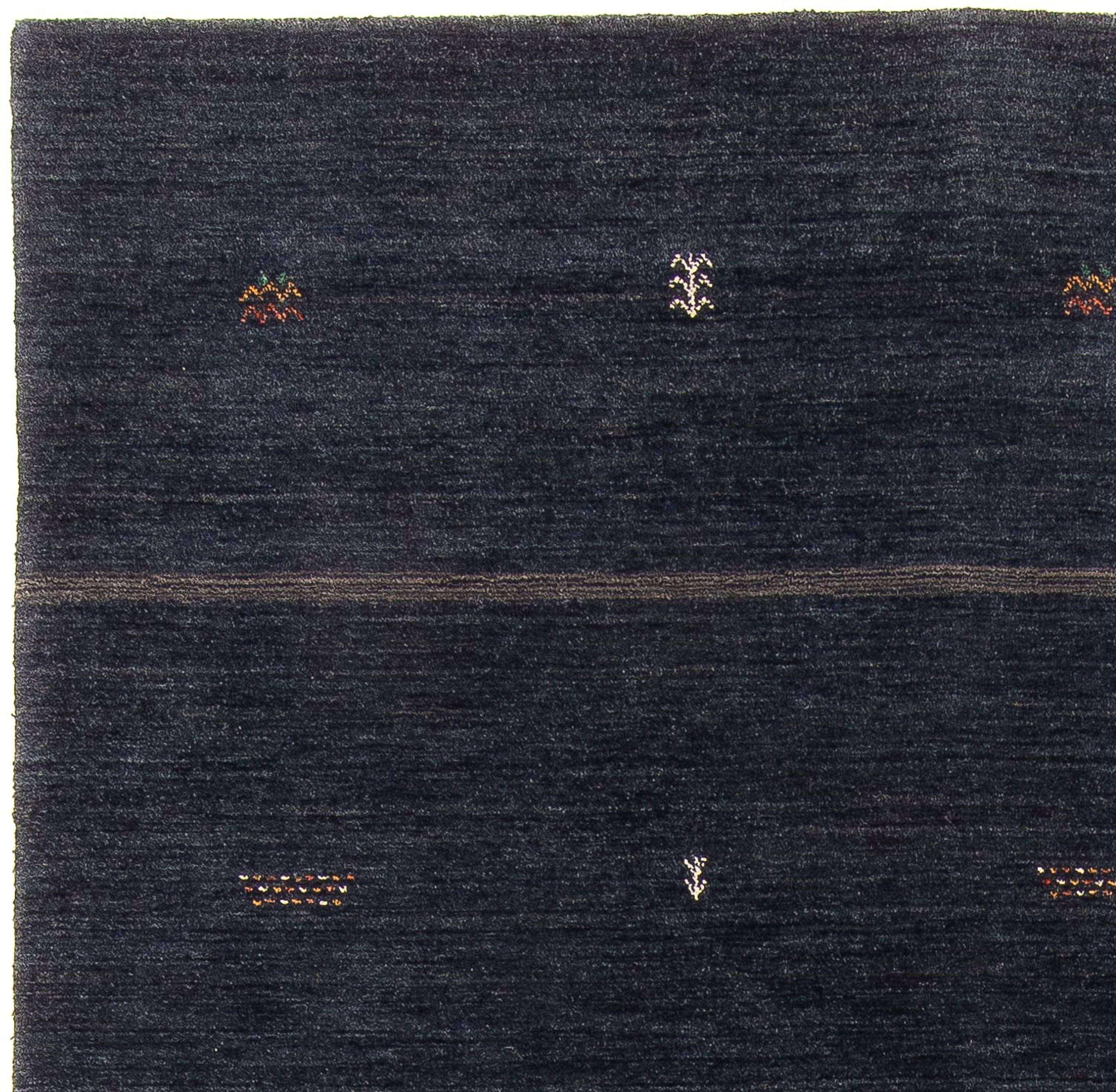 dunkelblau, 12 Höhe: - 240 mm, rechteckig, Wohnzimmer, morgenland, - Softy Wollteppich Loribaft x Einzelstück - Gabbeh cm 173