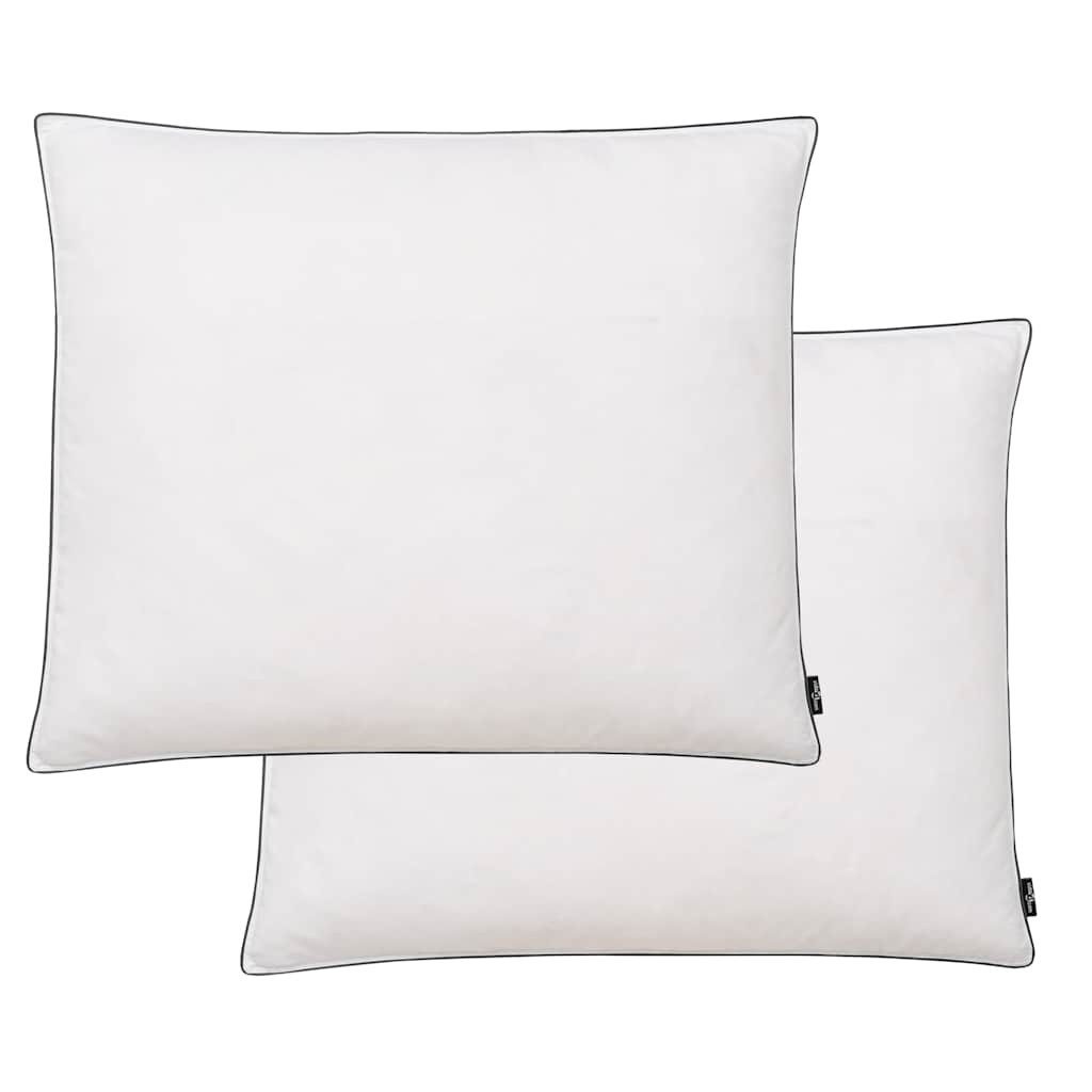 vidaXL Kopfkissen Kissen 2 Stk. Daunen-/Federfüllung Leicht 70x60 cm Weiß, Bezug: Faser