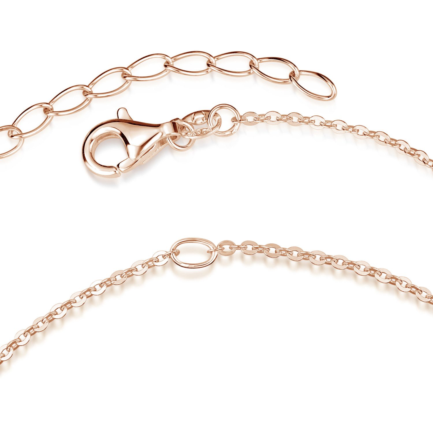 Materia Armkette Armband Rosegold mit Öse SA-123, Sterling Silber, rosevergoldet