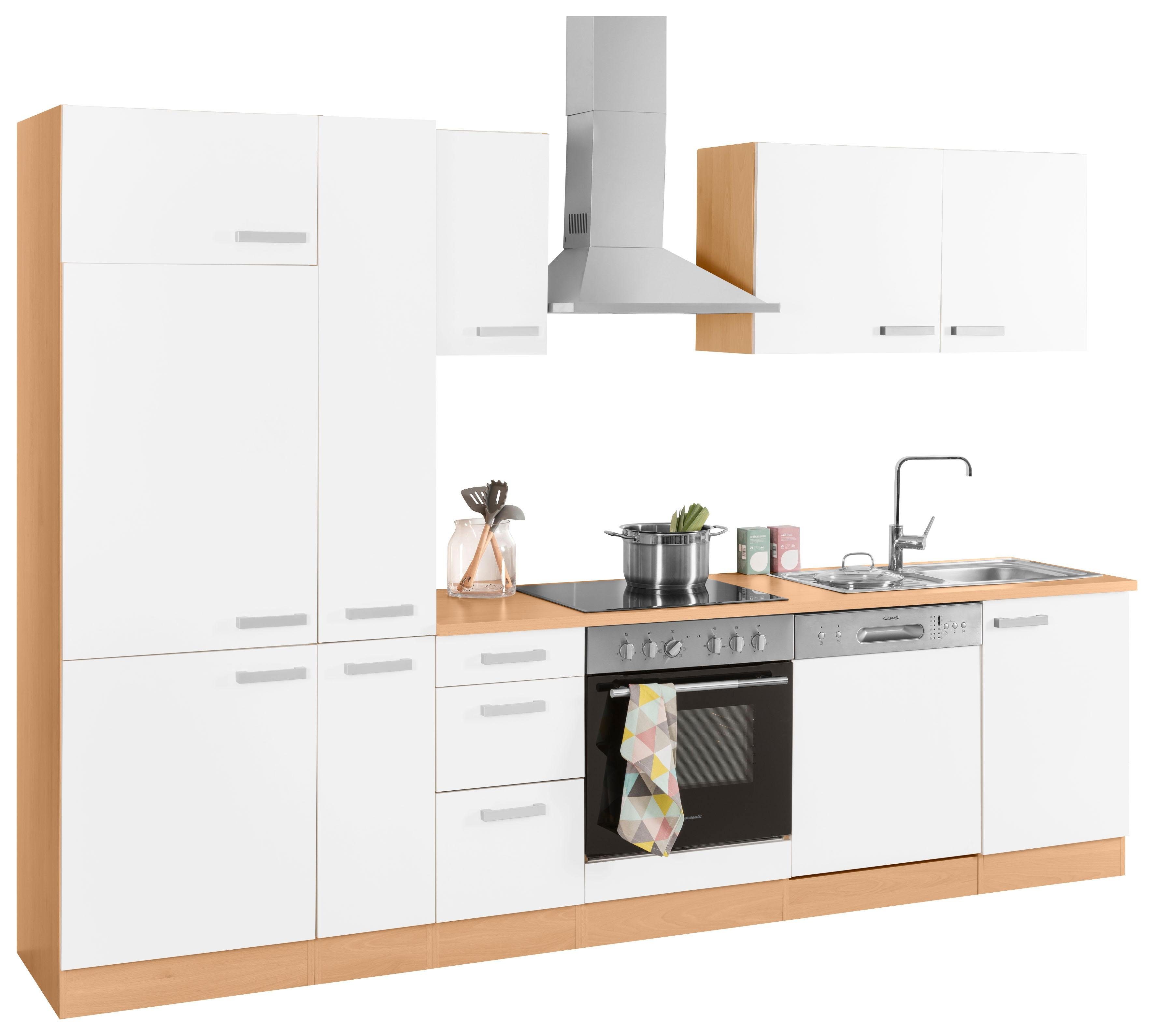 OPTIFIT Küchenzeile »Odense«, mit Hanseatic E-Geräten, Breite 300 cm mit 28 mm starker Arbeitsplatte - OPTIFIT