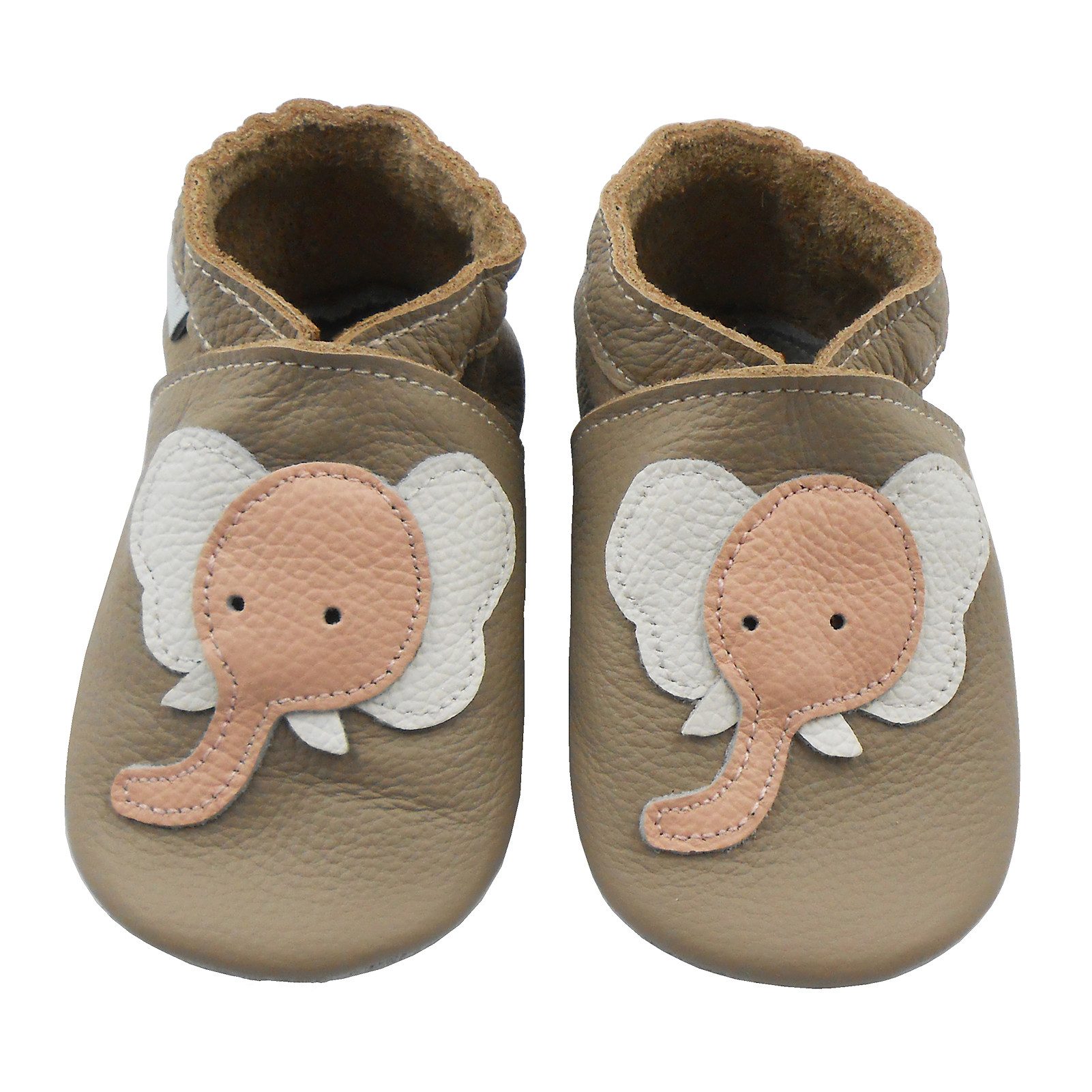 Basrakids Weiche Leder Krabbelschuh Hausschuhe Lederpuschen helle Lauflernschuh Handgenäht, weiche, leichte, flexible, rutschfest