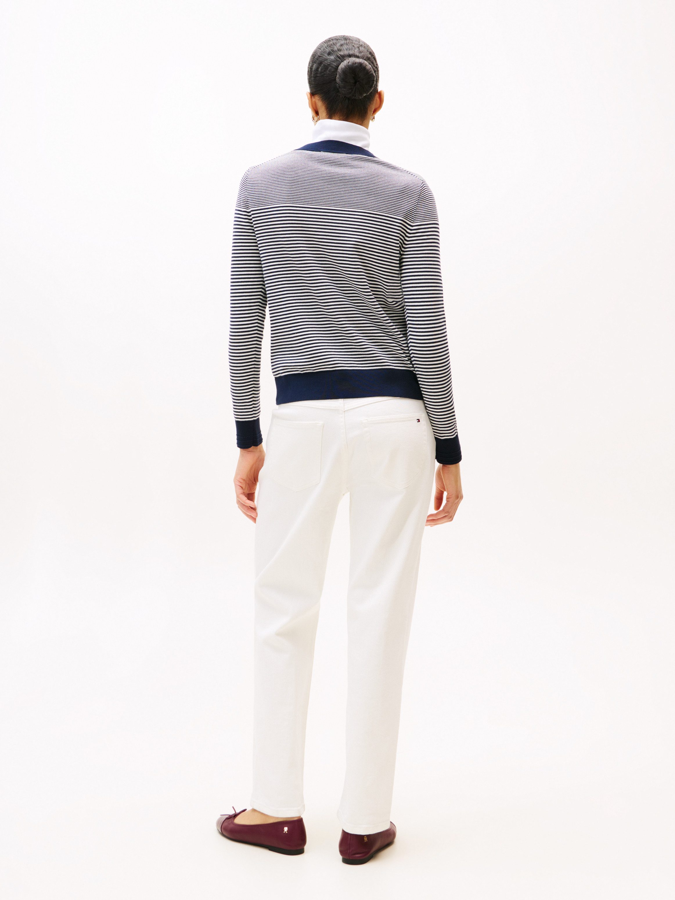 Tommy Hilfiger Rundhalspullover CO JERSEY STITCH LS C-NK SWT mit Logostickerei