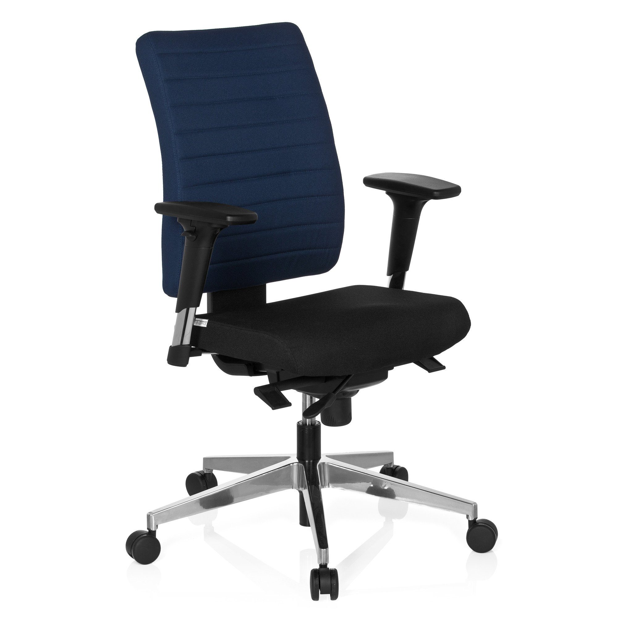 hjh OFFICE Drehstuhl (1 Stoff St), Bürostuhl Profi 350 PRO-TEC Schreibtischstuhl ergonomisch Schwarz/Blau