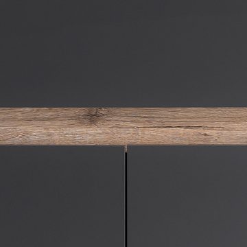 Lomadox Garderoben-Set CORATO-80, (Spar-Set, 3-St), in anthrazit mit Blende in Wildeiche Nb. 184,1/180/33 cm
