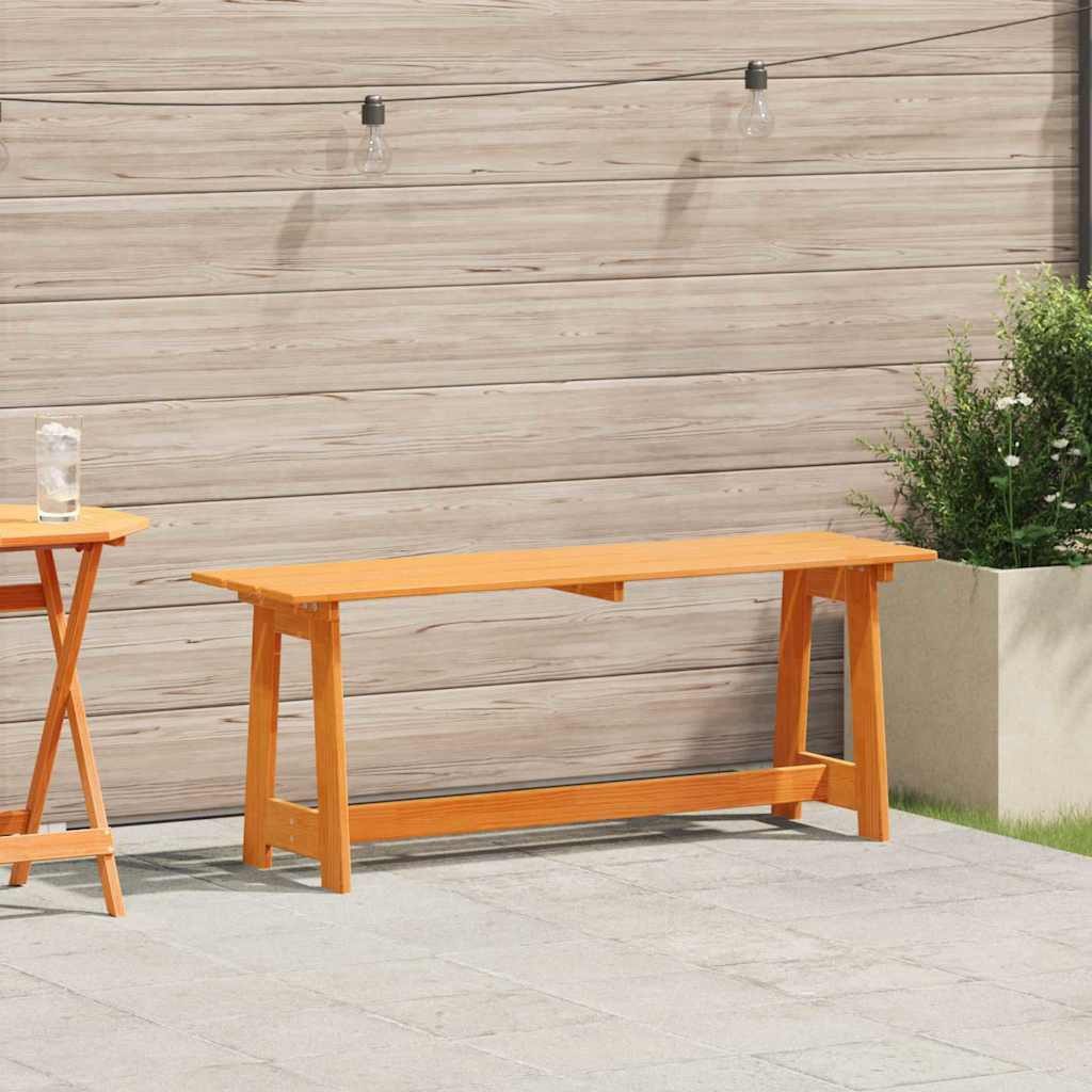 vidaXL Gartenbank Bank Outdoor Braun 119 x 37 x 47 cm Massives Kiefernholz (1-St)