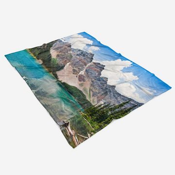 Sinus Art Handtücher Handtuch Strandhandtuch Saunatuch Kuscheldecke mit Fotomotiv Alpen Bergsee Berge Natur, Baumwolle-Polyester-Mix (1-St), Handtuch