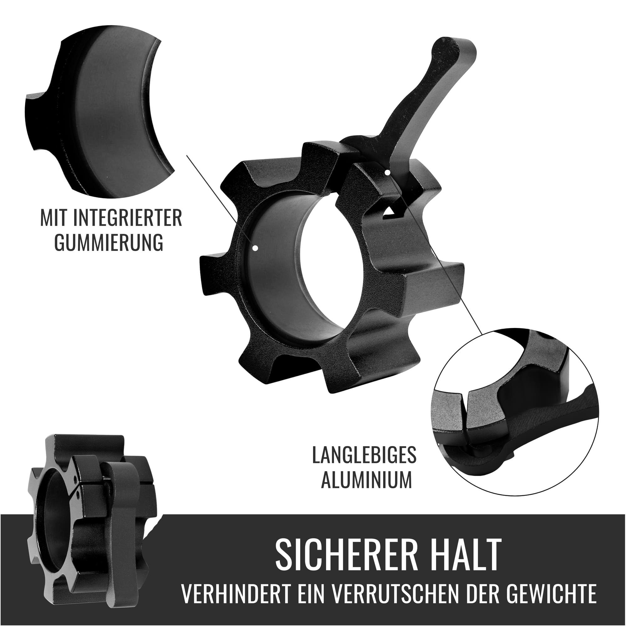 Paar, Schnellverschluss, 50 - SPORTS - mm für Hantelstangen Hantel-Set Schwarz GORILLA Hantelverschlüsse (Set)