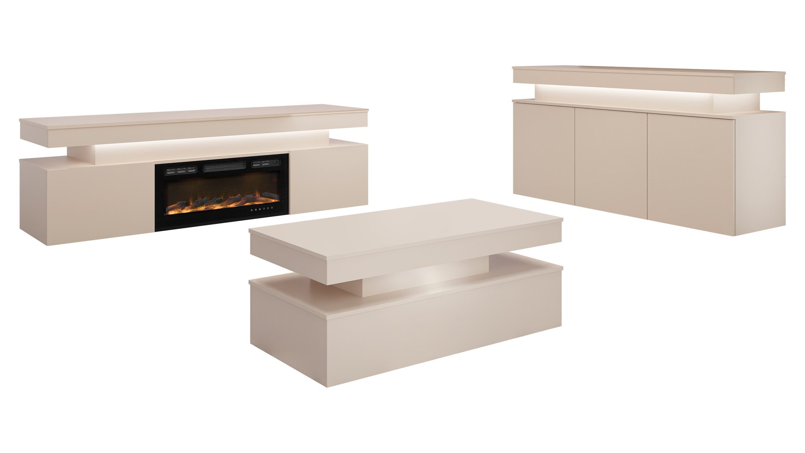 MIRJAN24 Wohnzimmer-Set Glossa Bis II, (3er-Set, Kommode, TV-Lowboard mit K günstig online kaufen