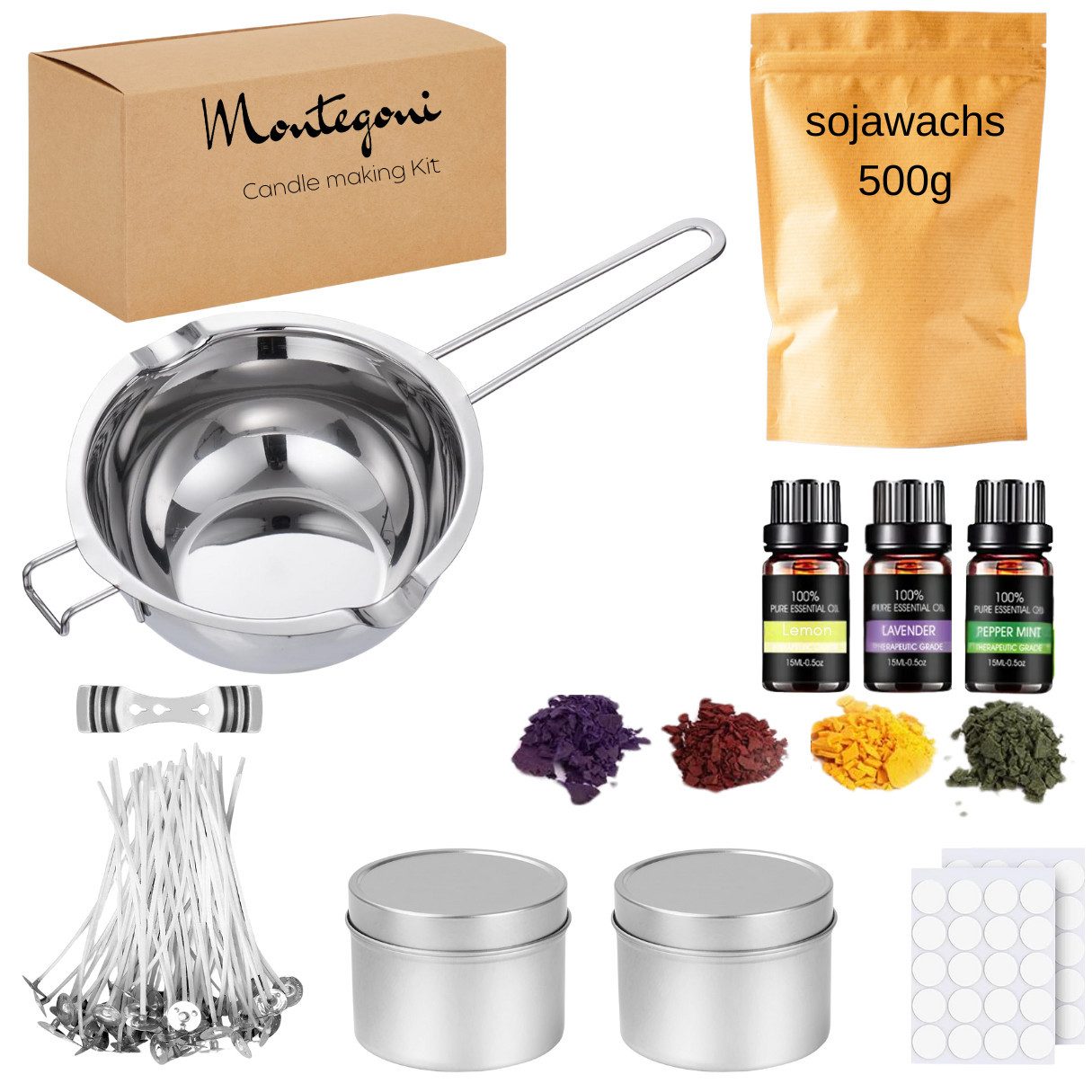 Montegoni Duftkerze Kerzenherstellungsset DIY Komplettset inkl. Sojawachs, günstig online kaufen