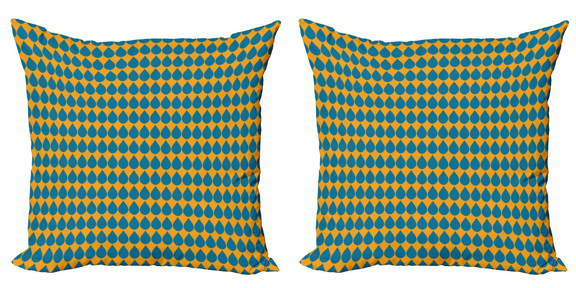 Kissenbezüge Modern Accent Doppelseitiger Digitaldruck, Abakuhaus (2 Stück), Blau und Orange Wassertropfen