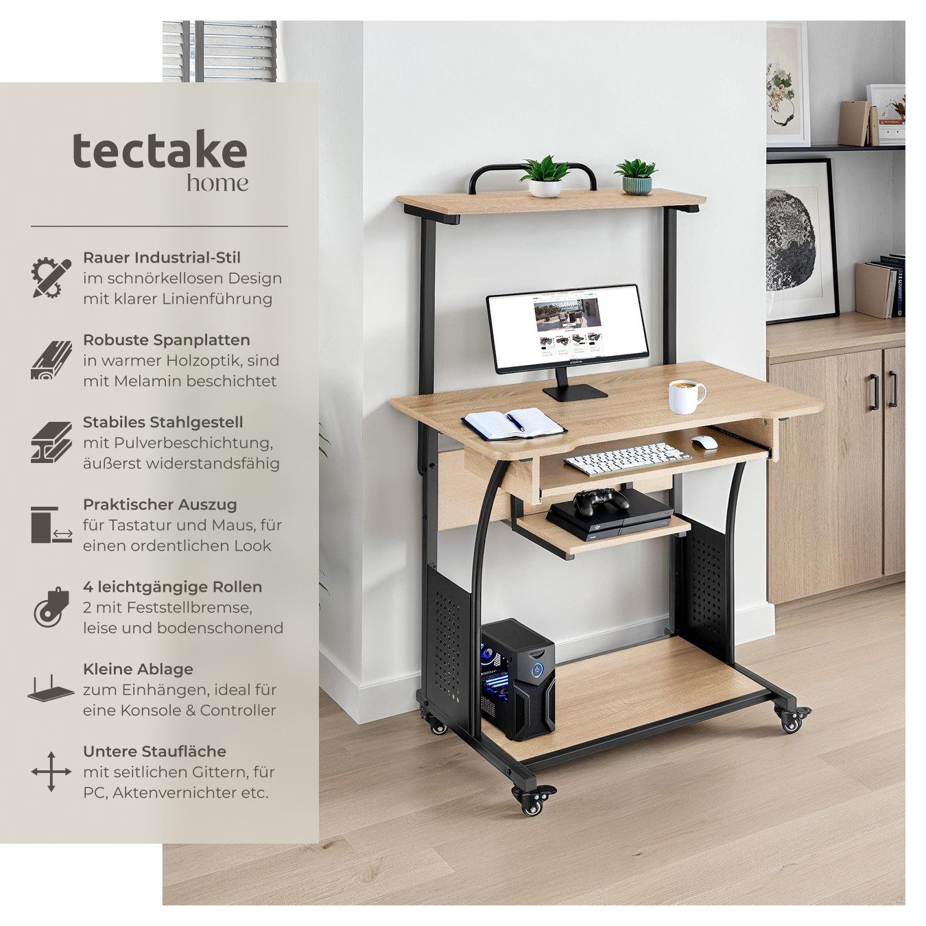 tectake Schreibtisch Fife (1-St., 1 tlg), günstig online kaufen