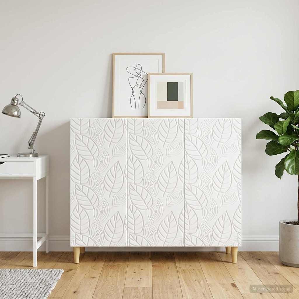 vidaXL Sideboard Sideboard Hochglanz Weiß 89 x 34,5 x 80 cm Holzwerkstoff (1 St) – Bild 3 von 5