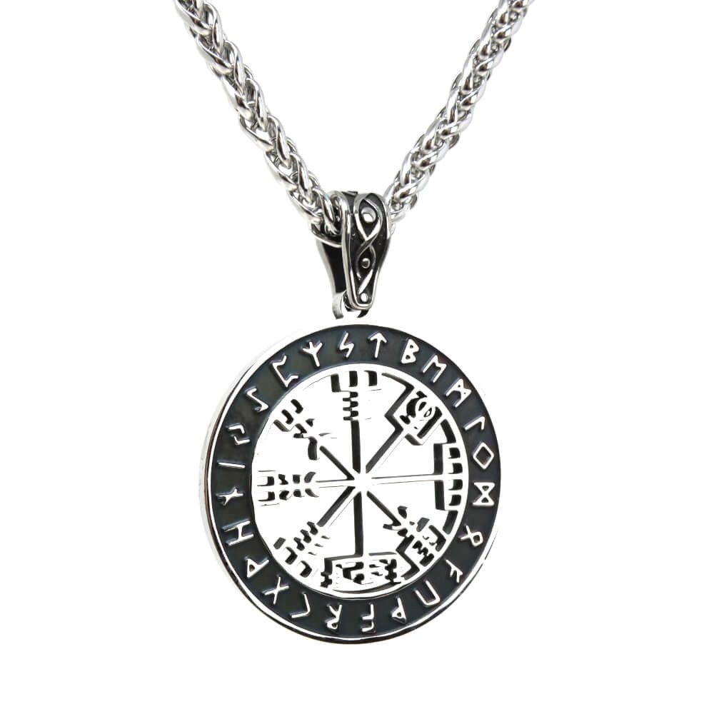 DALMARO Kette mit Anhänger Lederkette Edelstahlkette 316L WIKINGER MEDAILLO günstig online kaufen