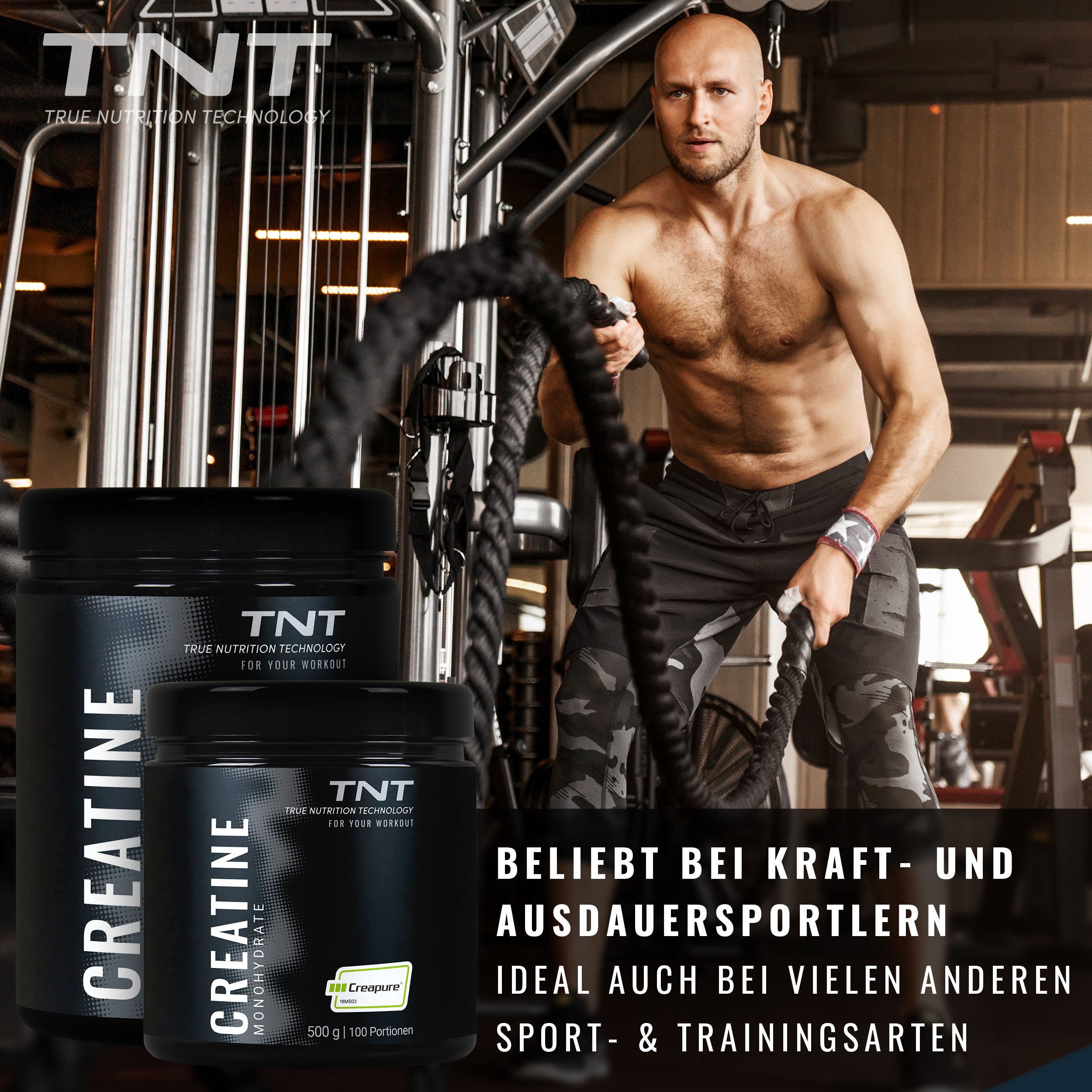 TNT (True Nutrition Technology) Creatine Monohydrate Creapure® Pulver, 1000 g