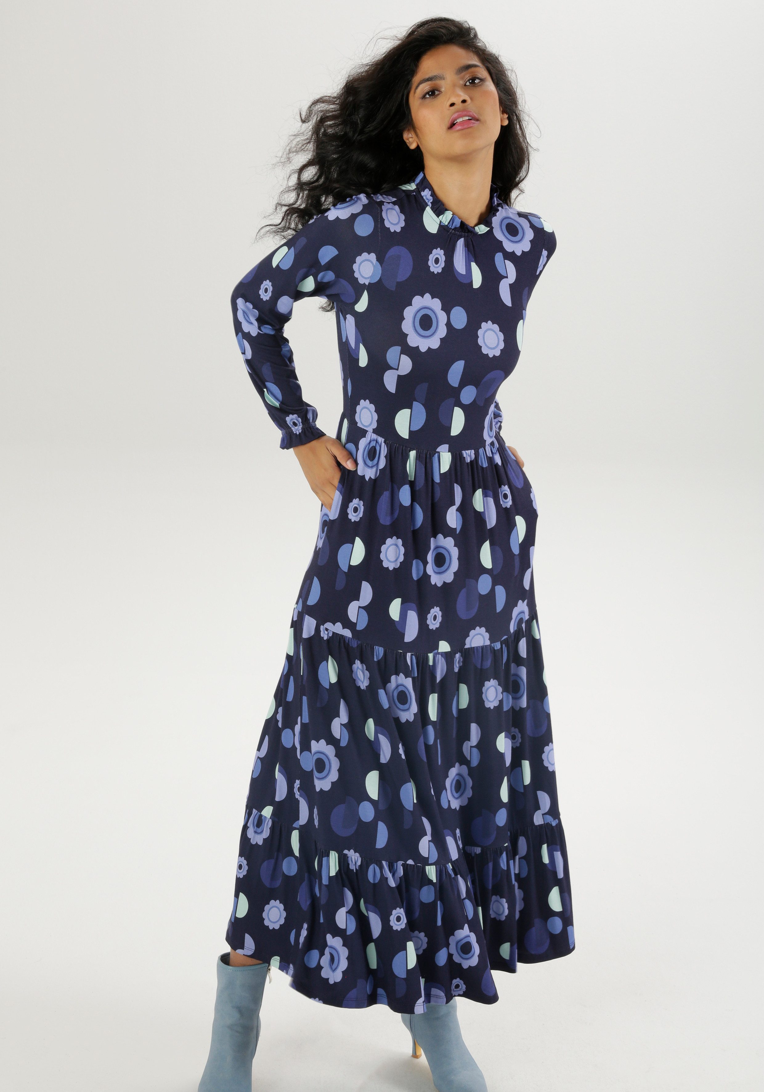 Aniston SELECTED Maxikleid mit Rüschen und günstig online kaufen