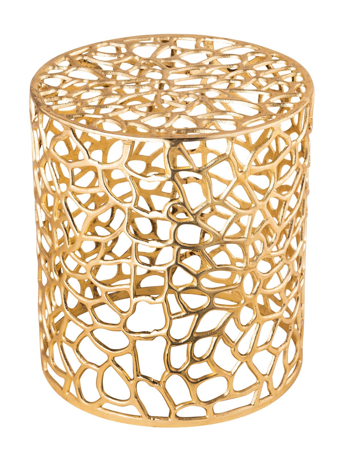 Casamia Beistelltisch Beistelltisch Metall Dekotisch ø 40x46 cm rund Agadir silber o. gold