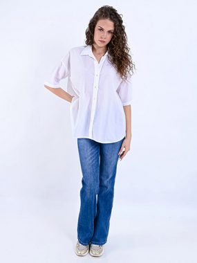 Emily Van Den Bergh Klassische Bluse Halbarmbluse White