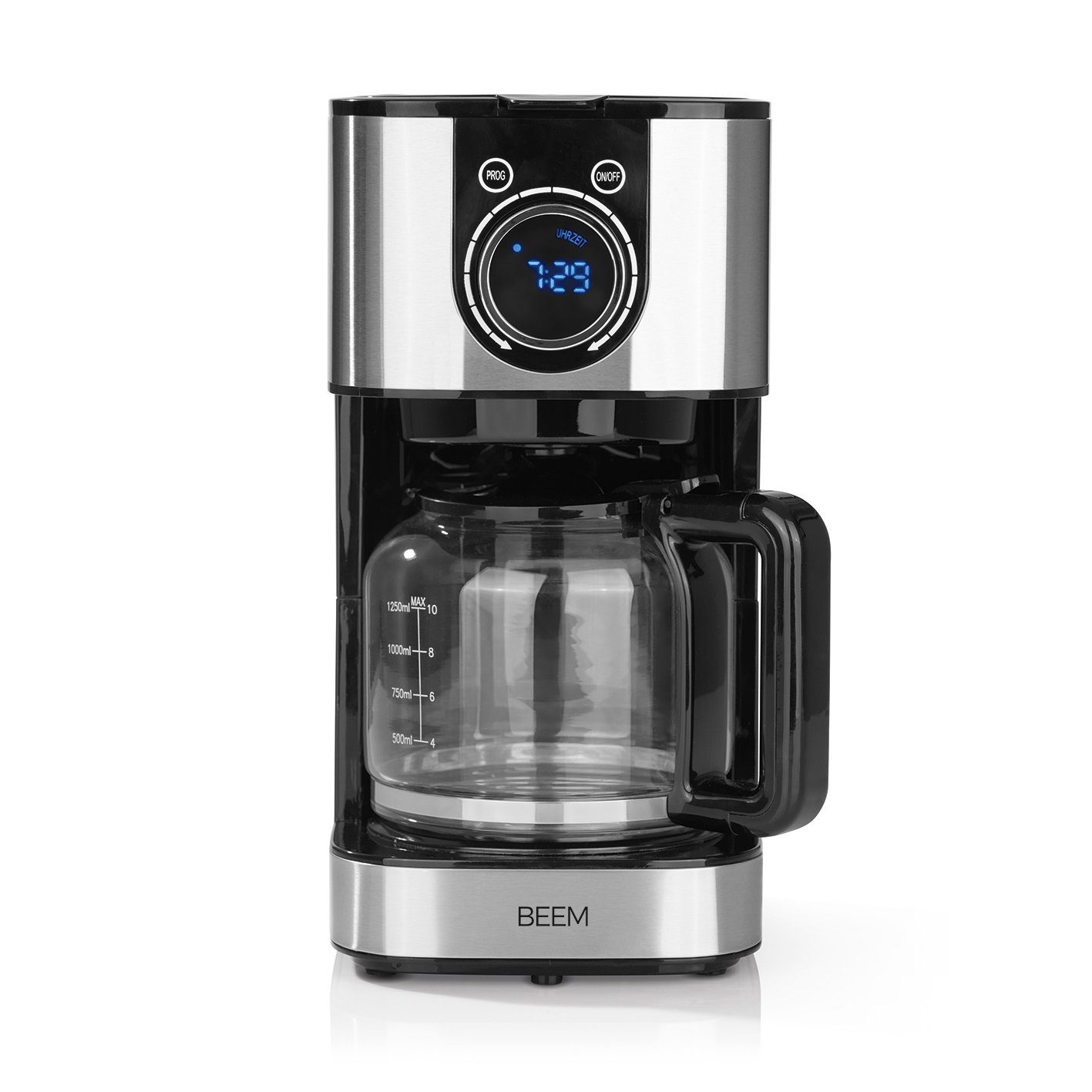 Kaffeekanne, 1.25l FRESH-AROMA-SWITCH Filterkaffeemaschine, Glas BEEM