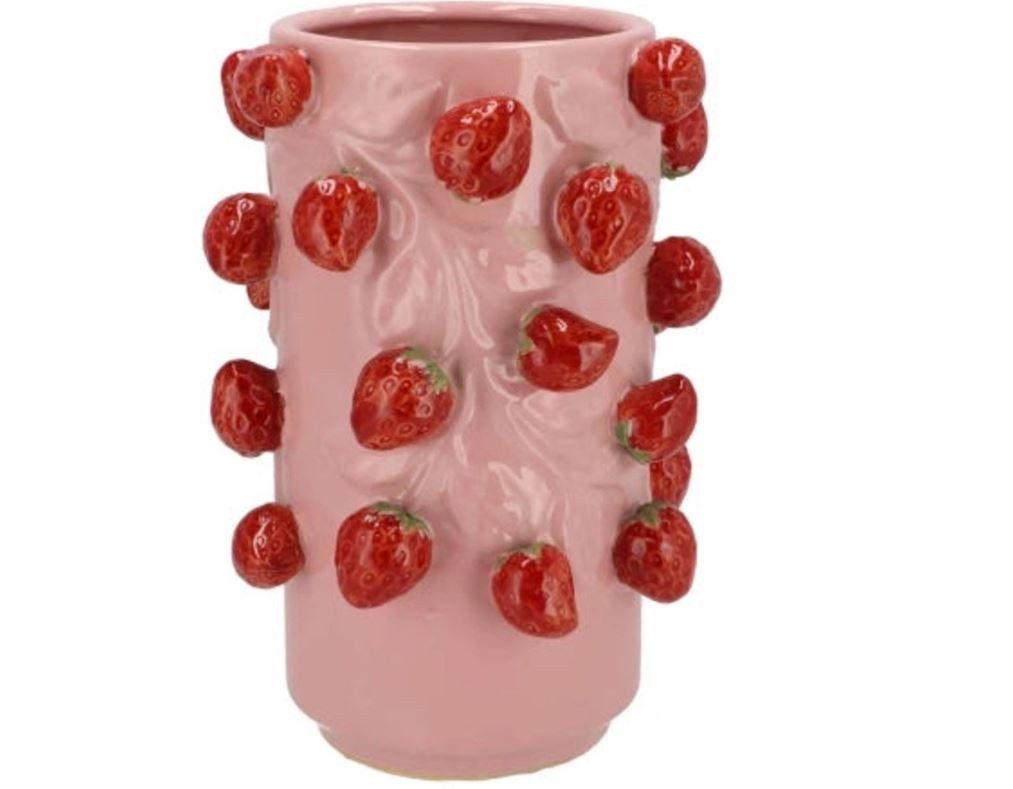 G.Wurm GmbH Dekovase Vase mit 3D Früchten Zitrone 26cm oder Erdbeere 31cm, 3D Zitronen