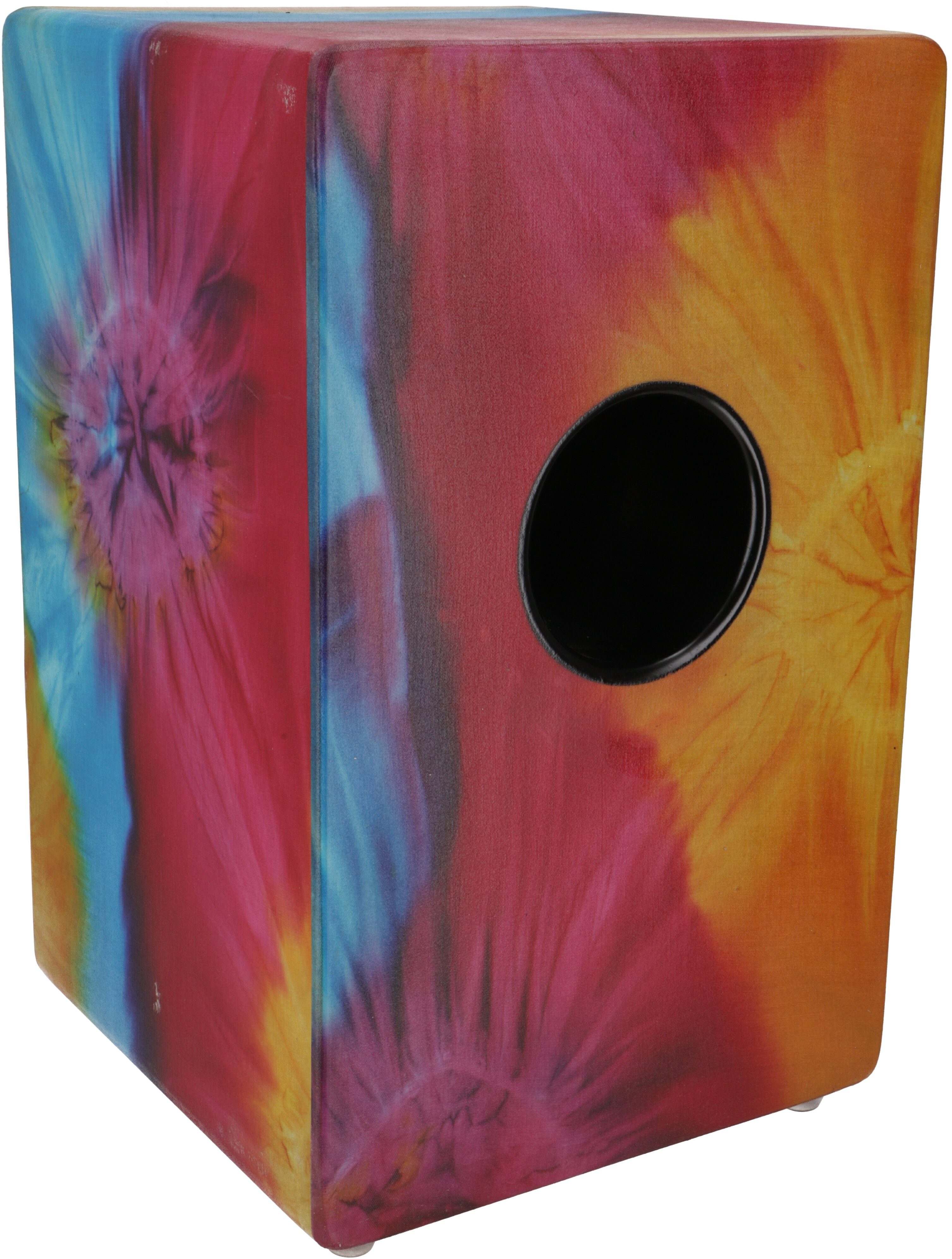 Guru-Shop Spielzeug-Musikinstrument Farbig bunte Cajon, Holztrommel Percussion..