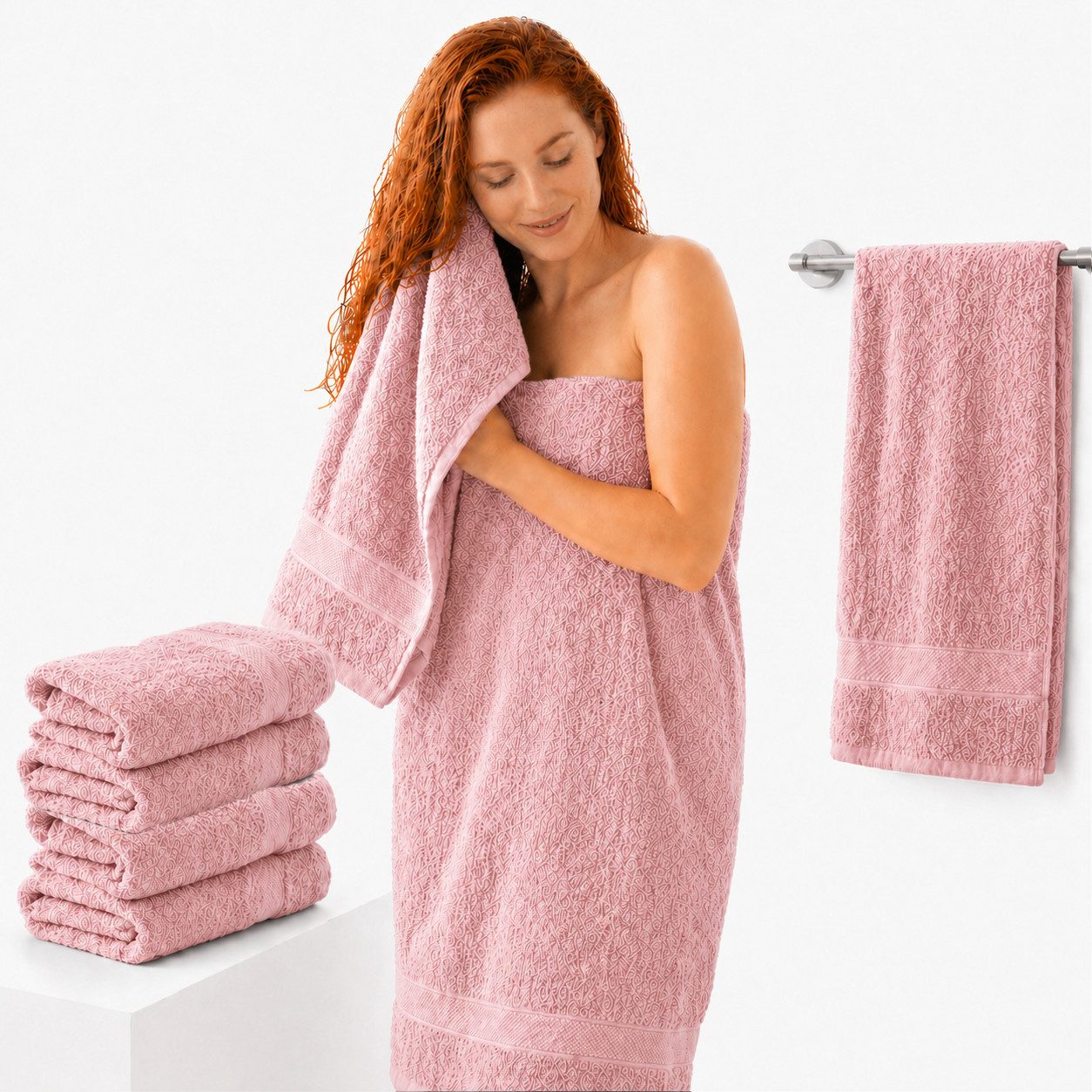 Komfortec Badetücher 100% Baumwolle, 470 g/m², Frottee (4-St), Handtücher 70x140 cm Set, Weich