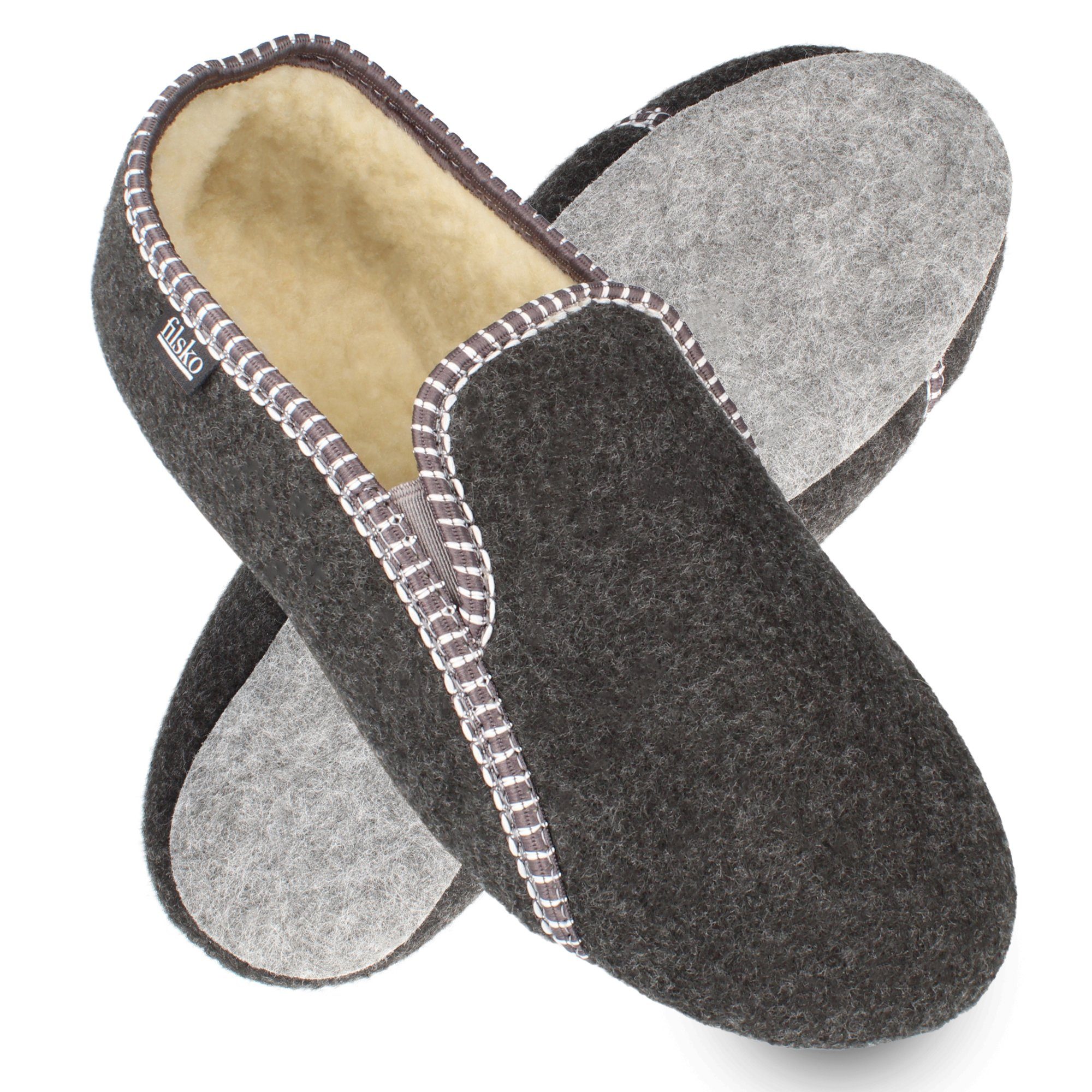 Herren Filzhausschuhe Filz Sohle Herrenhausschuhe Hausschuh