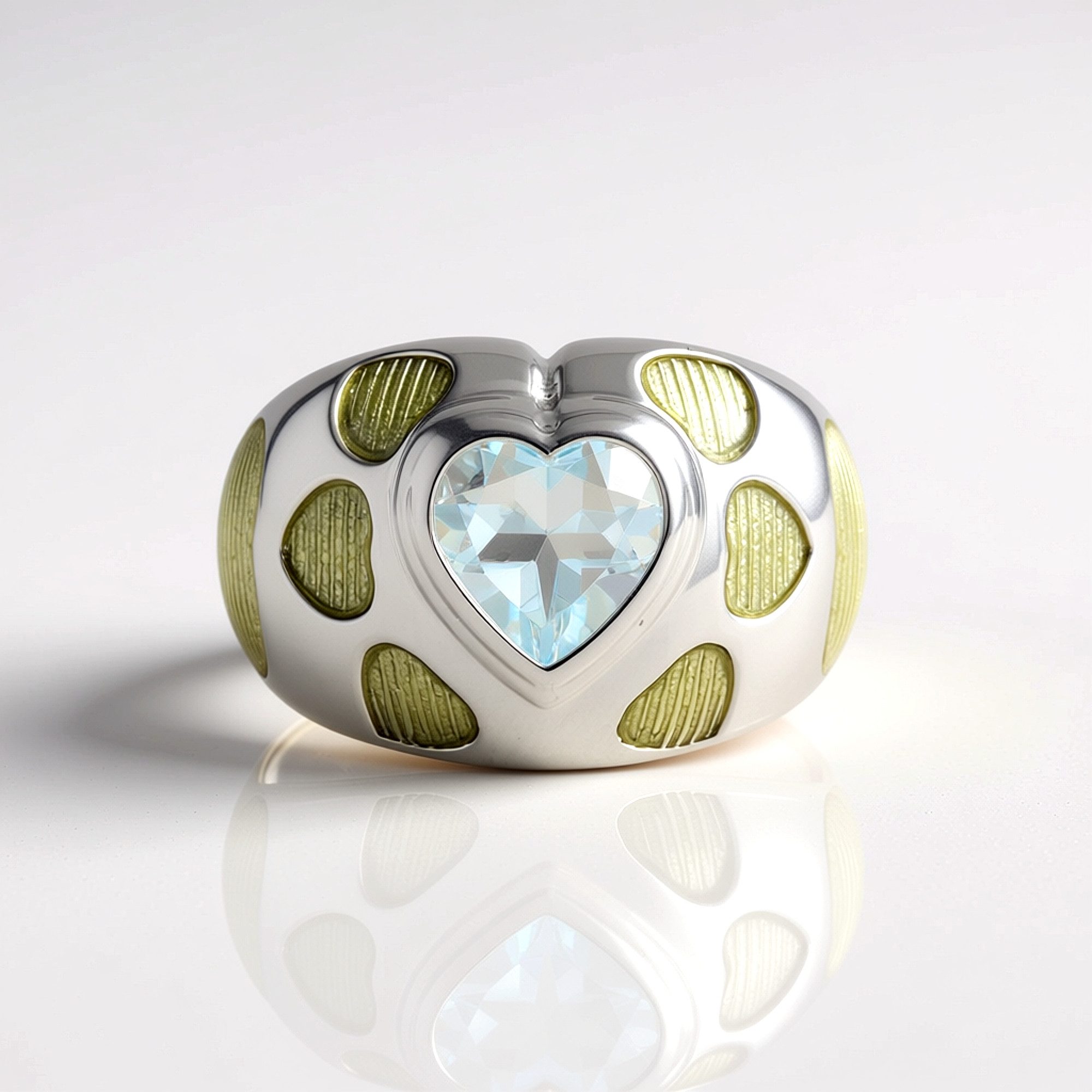 Cavill Silberring Cavill Ring 1,575 ct Himmelblauer Topas Herzschliff Silber Damen (1-tlg)