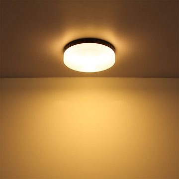 Globo Außen-Deckenleuchte, Leuchtmittel nicht inklusive, Außen Deckenleuchte Gartenlampe 2 Flammig Alu schwarz D 24 cm
