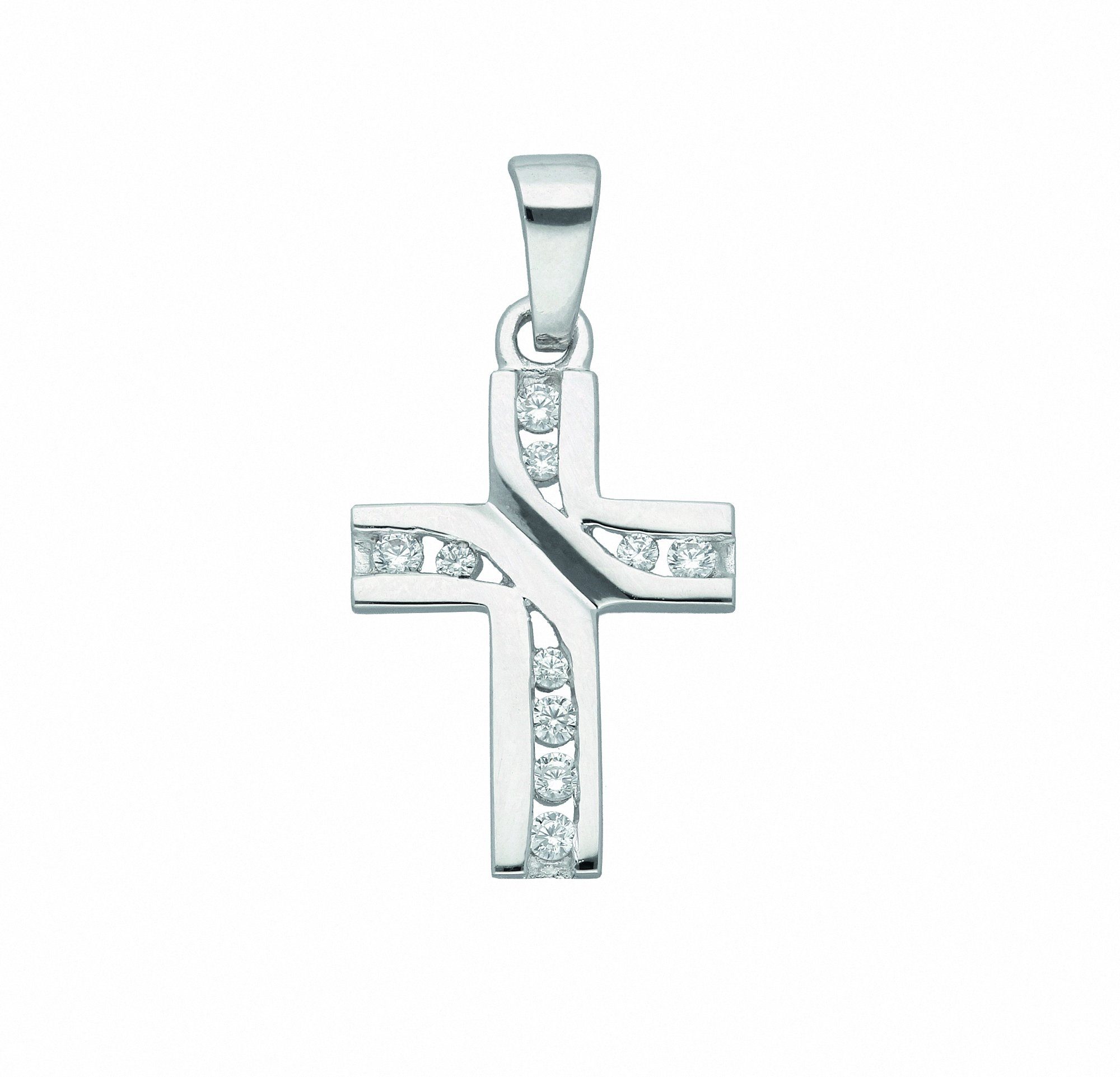 mit Halskette Adelia´s 925 - mit Zirkonia, Anhänger Schmuckset Silber Kette Set Anhänger Kreuz mit