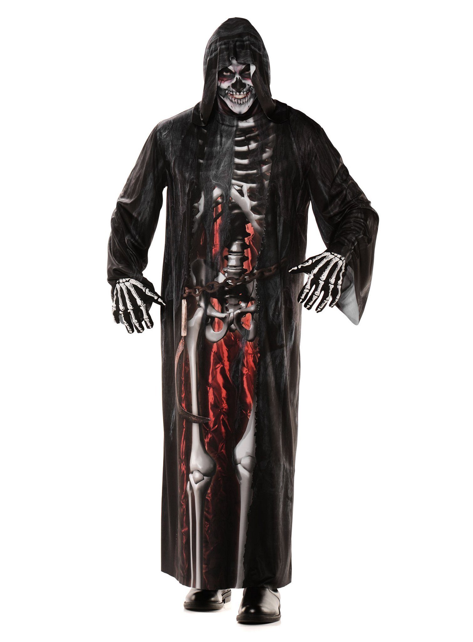Underwraps Kostüm Skelett Robe - Halloween Kostüm Herren Größe M-L, Blitzschnelle Verkleidung zum tollen Preis