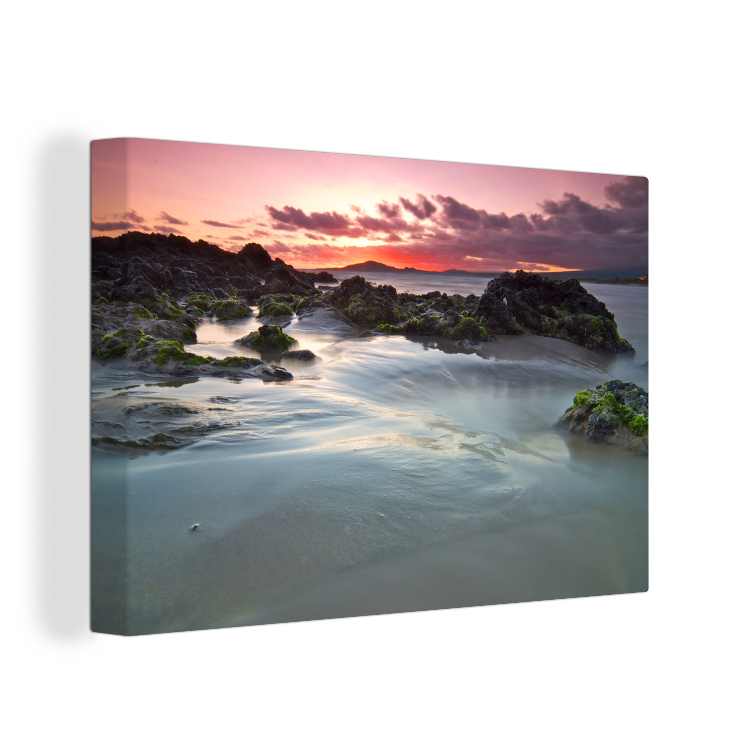 Wanddeko, Leinwandbild Sonnenuntergang St), Puerto OneMillionCanvasses® Galapagos cm Villamil Inseln, Wandbild in Leinwandbilder, (1 30x20 Aufhängefertig,