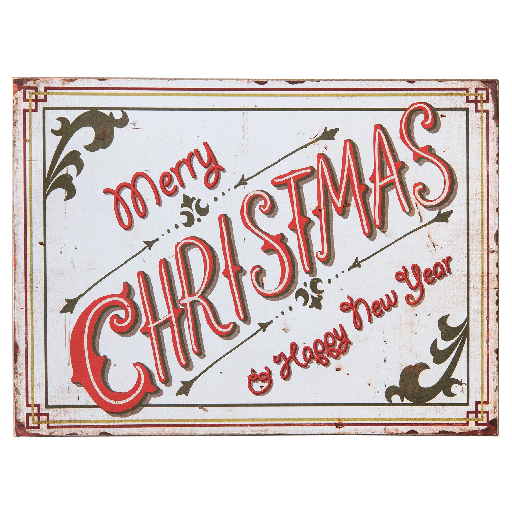 Clayre & Eef Wandbild, Weihnachten, Weihnachts Wandbild mit Hinweis auf