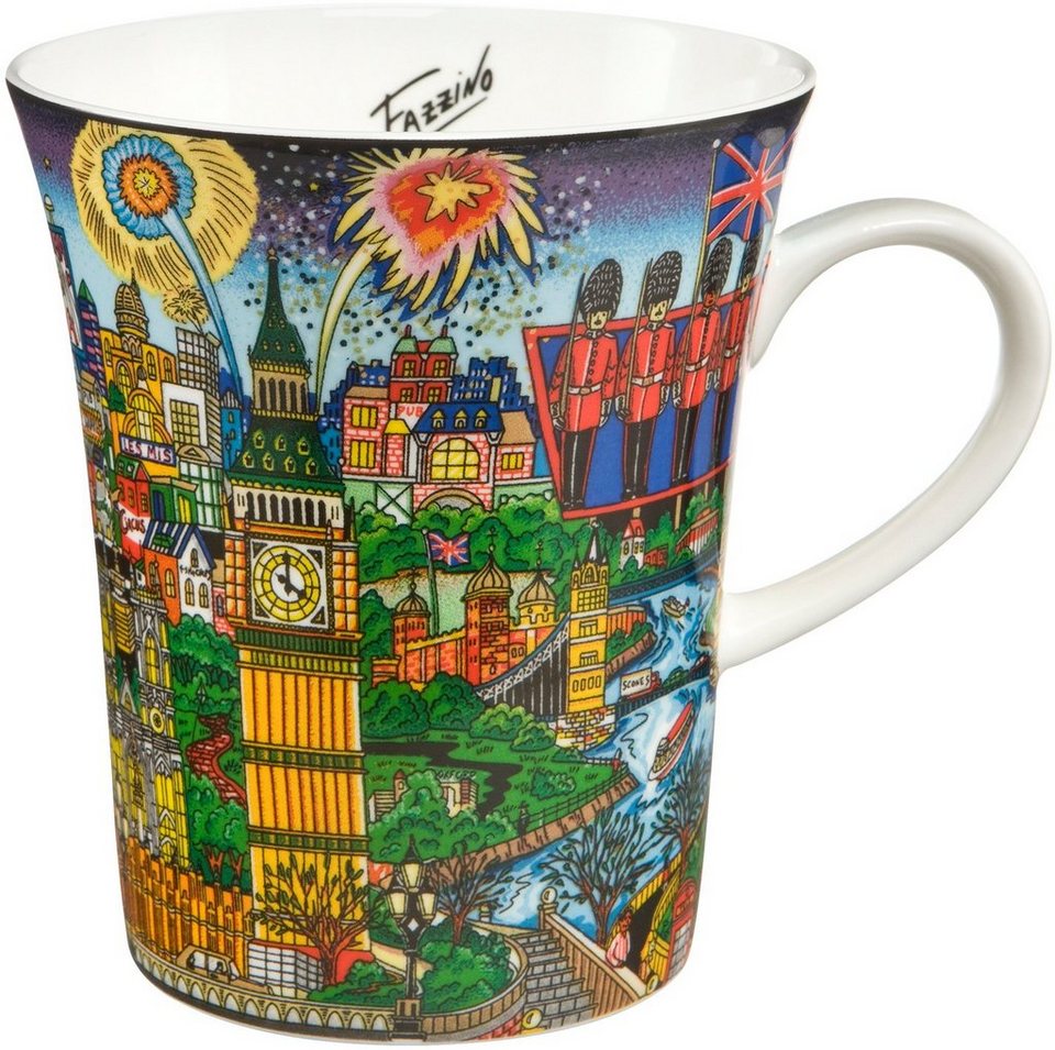 Goebel Becher The Lights of London Charles Fazzino, Fine China-Porzellan,  Aus Fine Bone China Porzellan