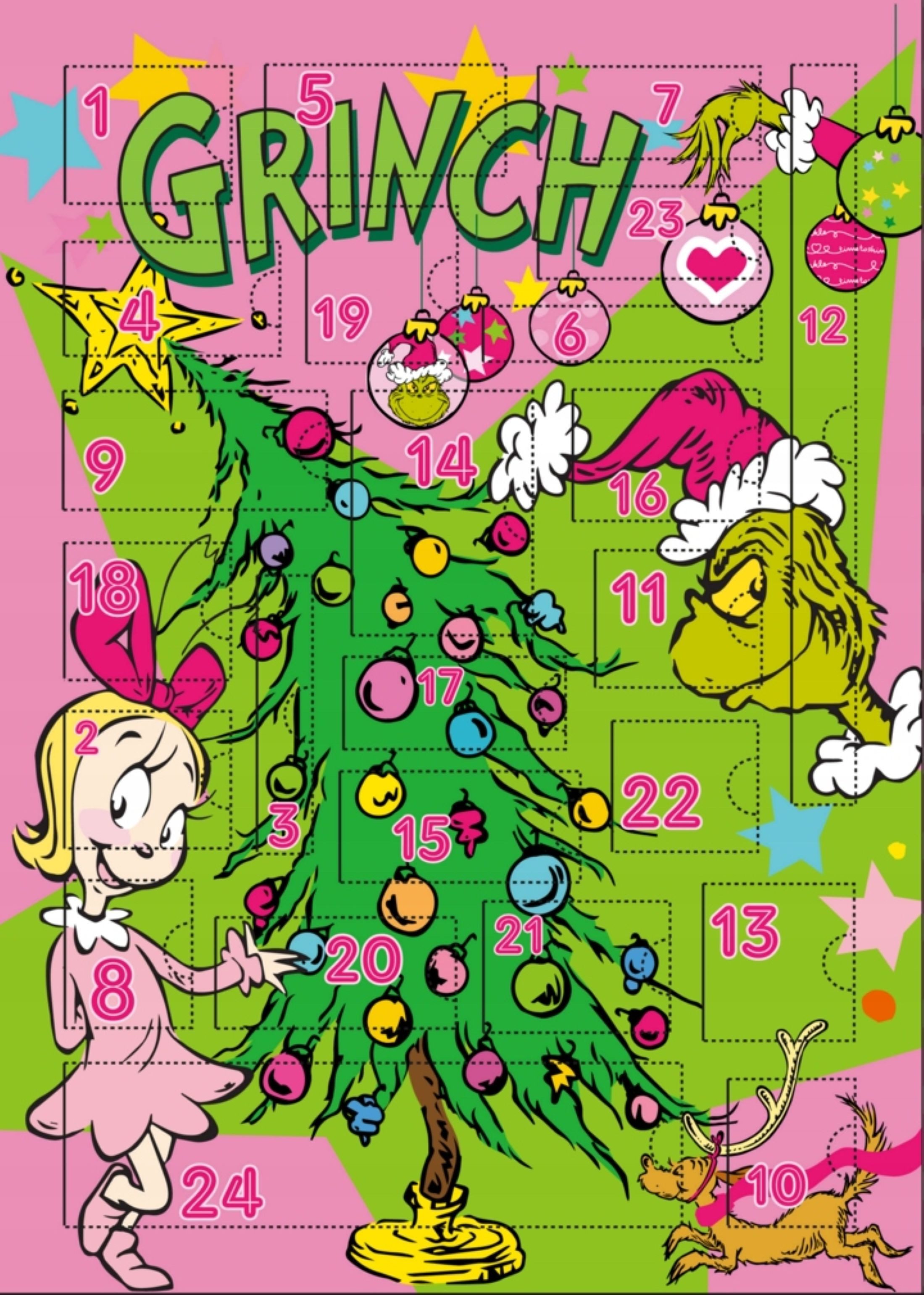 Festivalartikel Adventskalender Adventskalender Kinder THE GRINCH – Haar-Accessoires Geschenk (1-tlg)