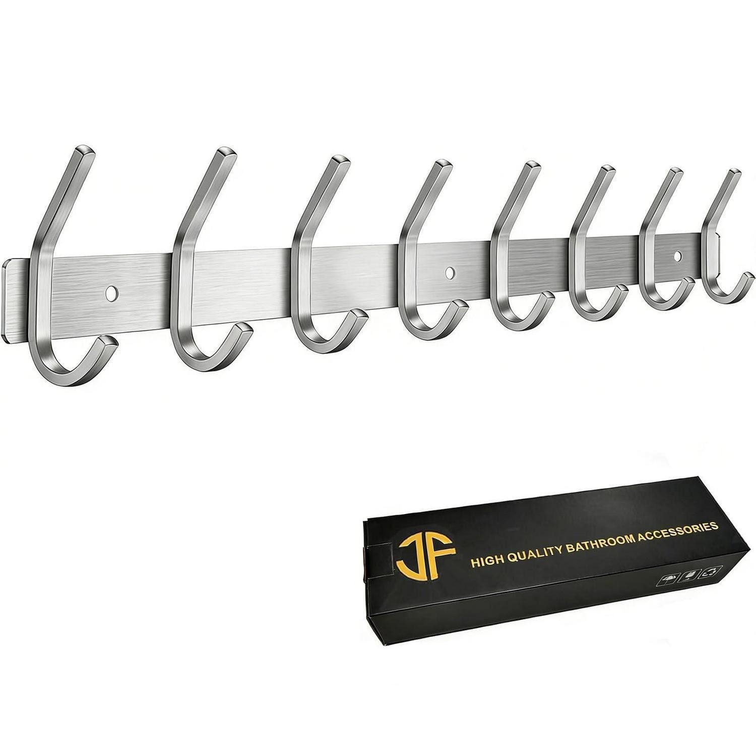 LuxusKollektion Wandhaken Garderobenhaken Edelstahl 8-fach, (8-St)