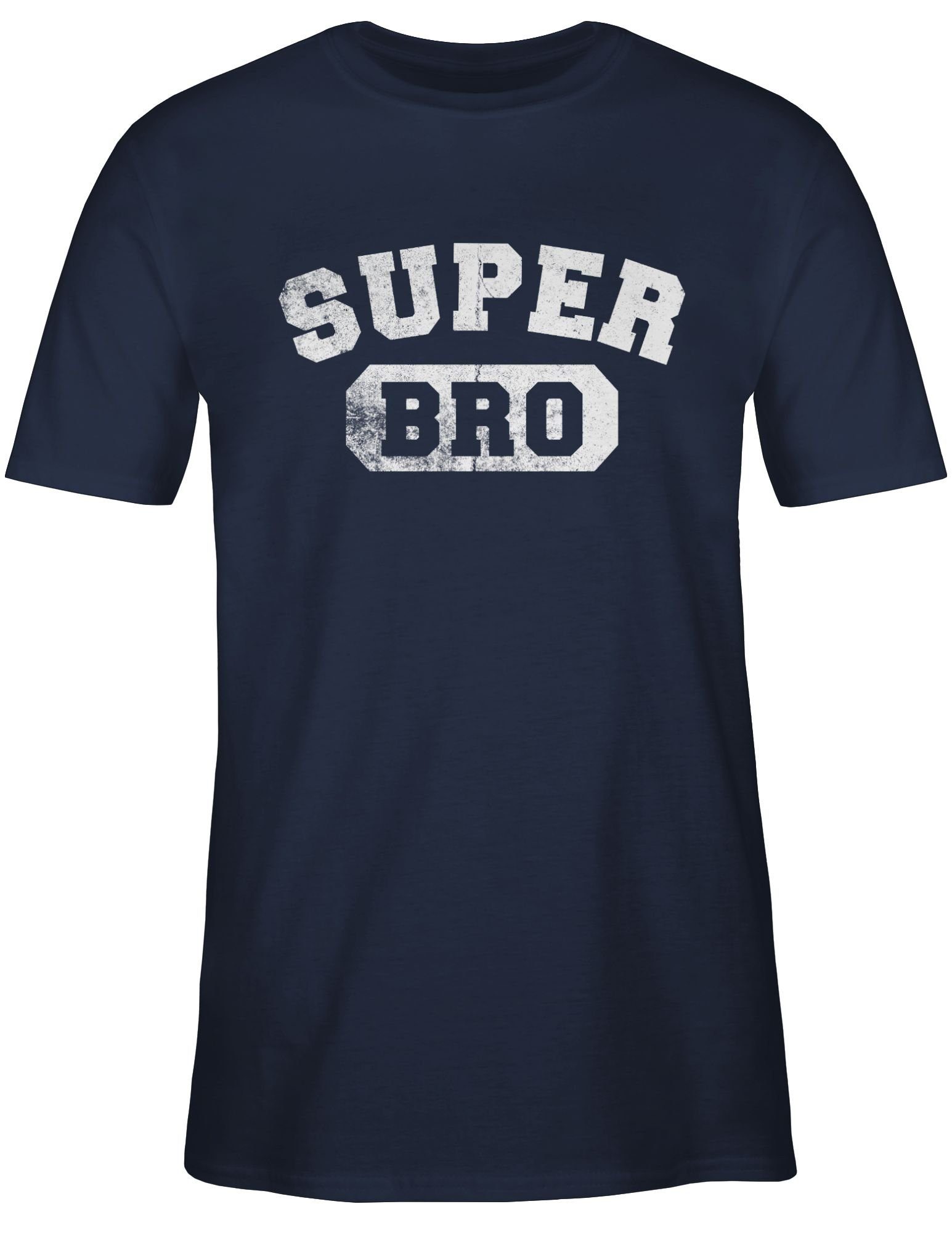 Weihnachten Shirtracer Bruder Navy Super Geschenk Blau Geschenkidee 02 Brother Bruder T-Shirt Bro