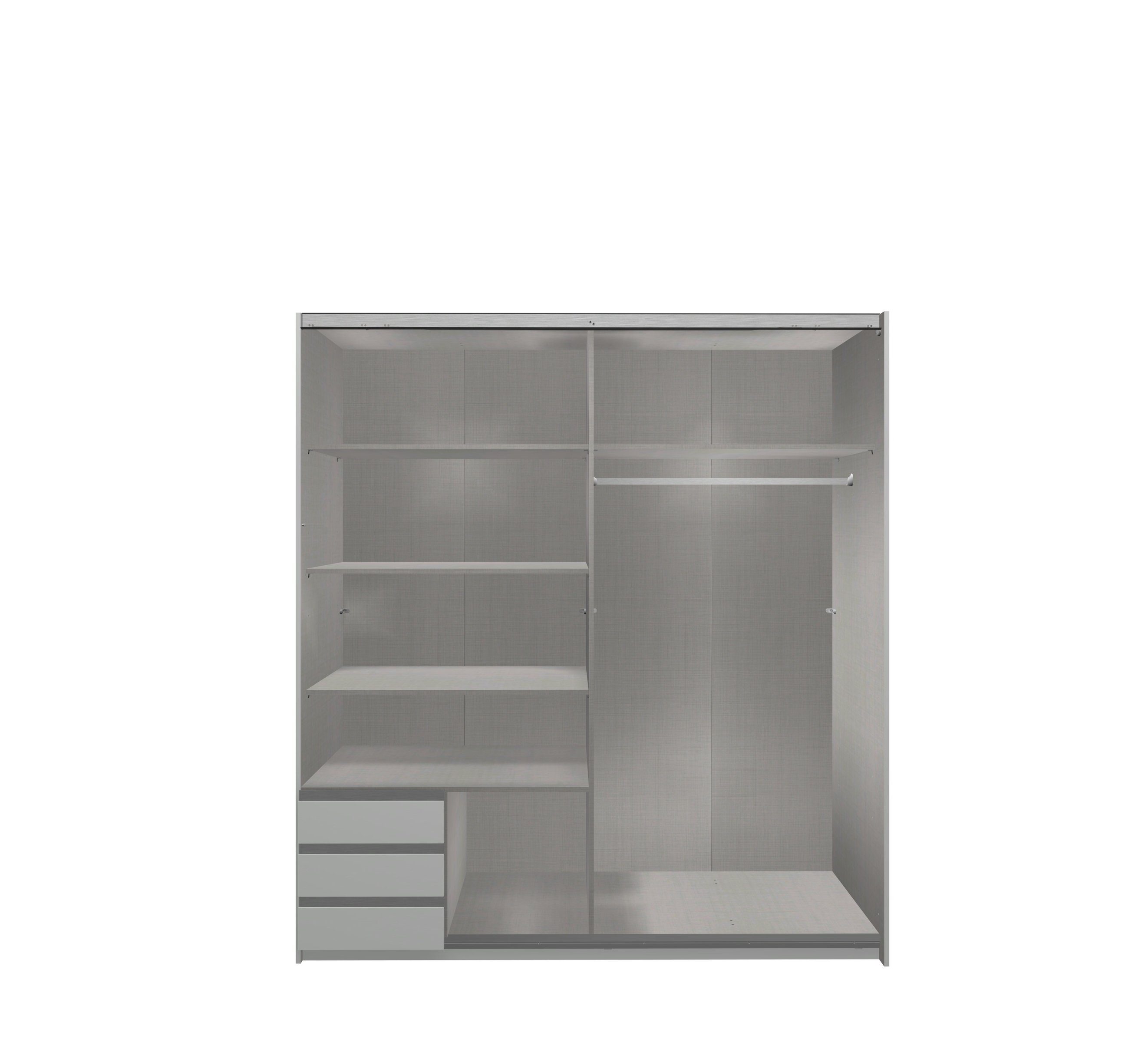 und Kleiderschrank Aurich Artisan-Eiche-Nachbildung 3 in 180x198x65 2 cm) freiraum Schubladen Türen (B/H/T: mit