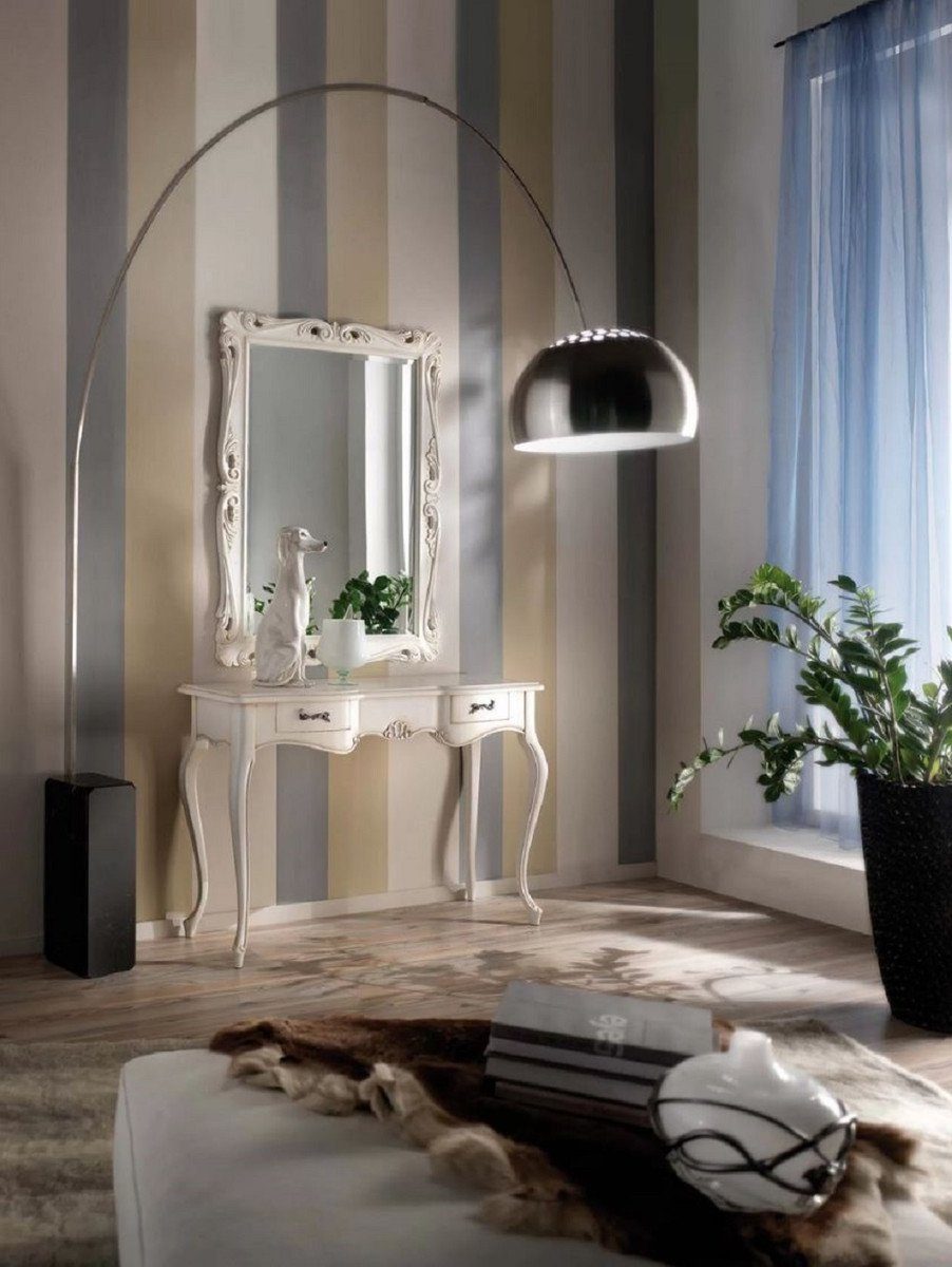 Weiß Prunkvolle - Schloß - mit Barock Barock in Barock Luxus & Konsole Barockspiegel Qualität Casa Padrino Wandspiegel Italy Hotel Luxus Made Möbel - Spiegelkonsole -